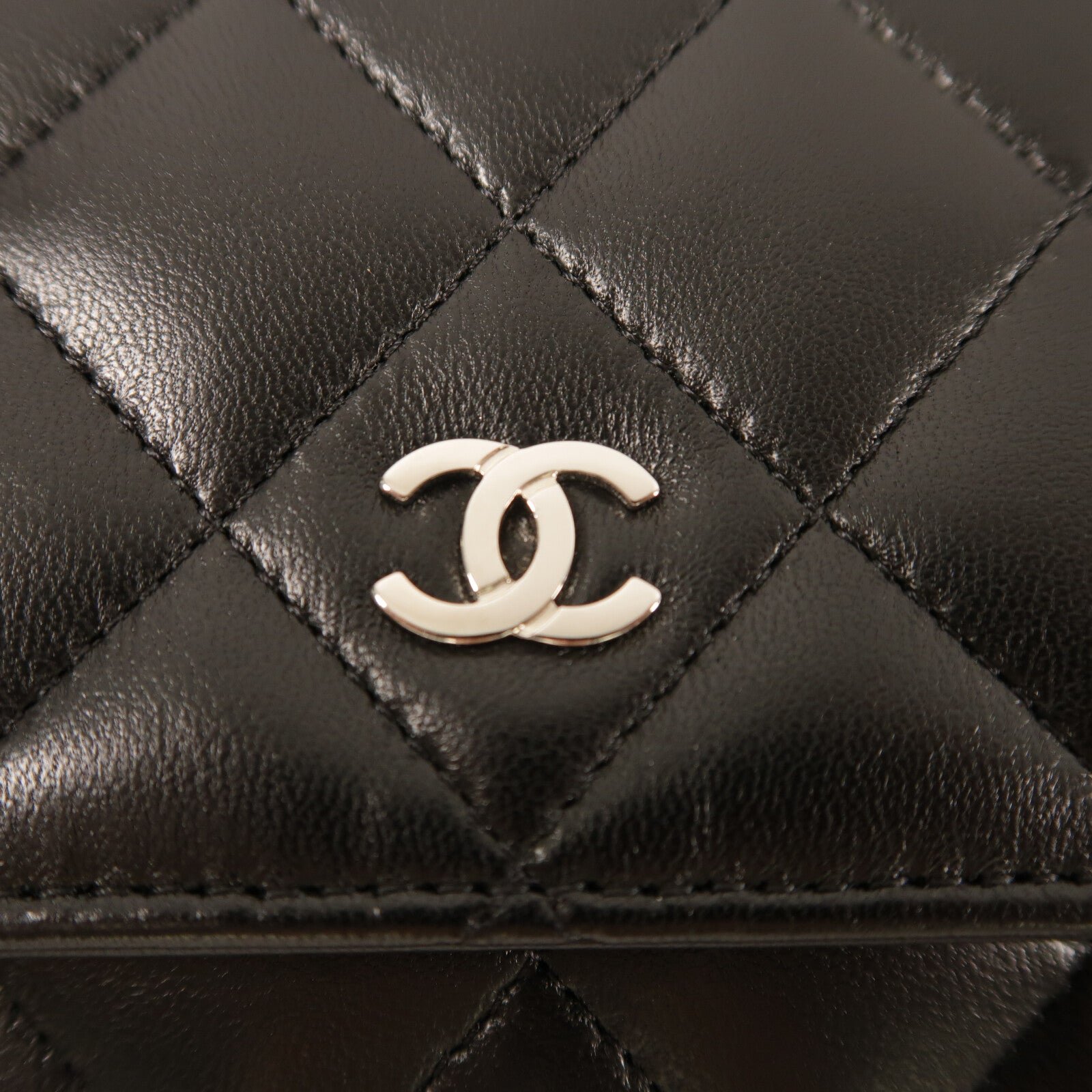 CHANEL 羊皮皮革WOC Wallet On Chain銀扣鏈帶肩背袋