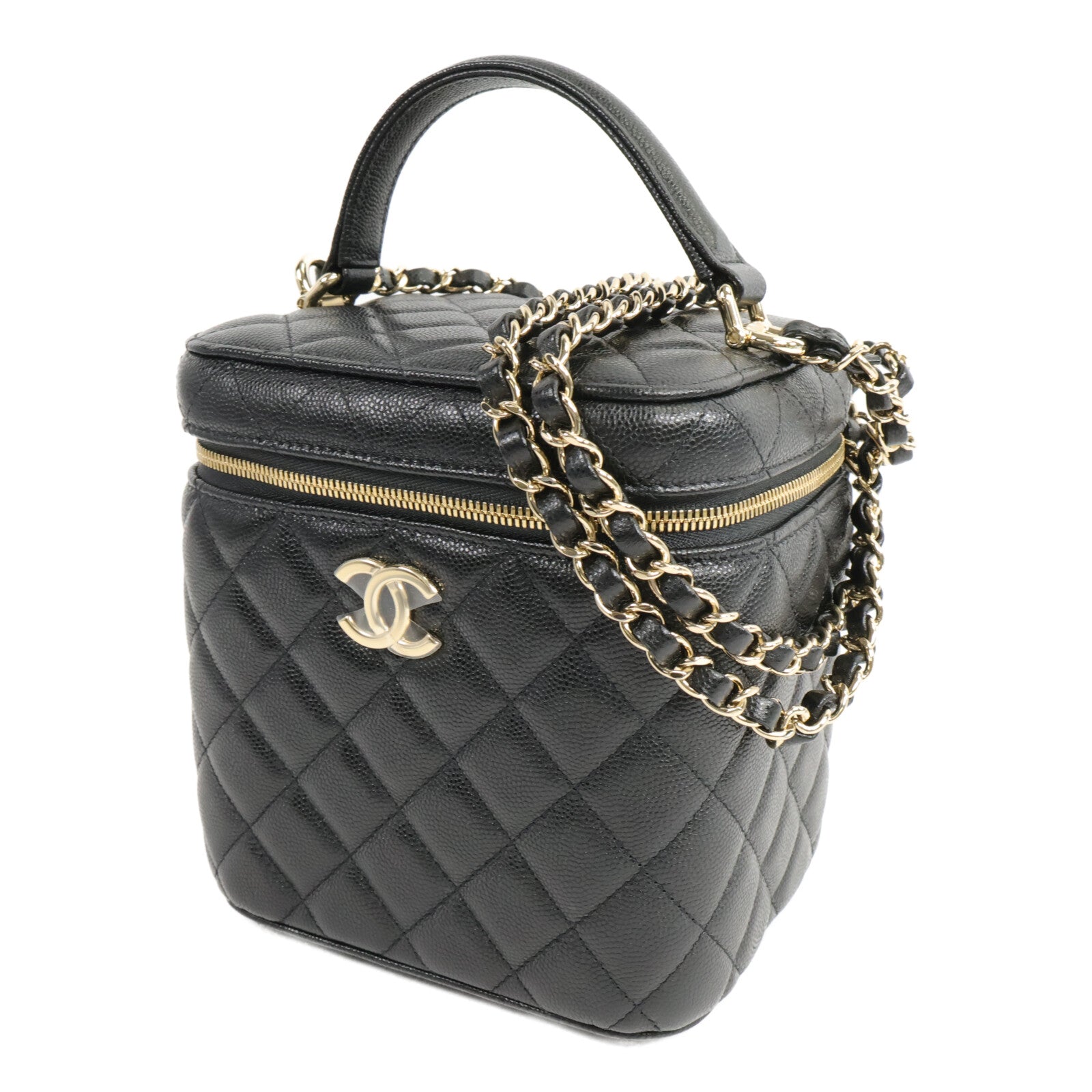 CHANEL 牛皮皮革Vanity Case手挽肩背兩用袋