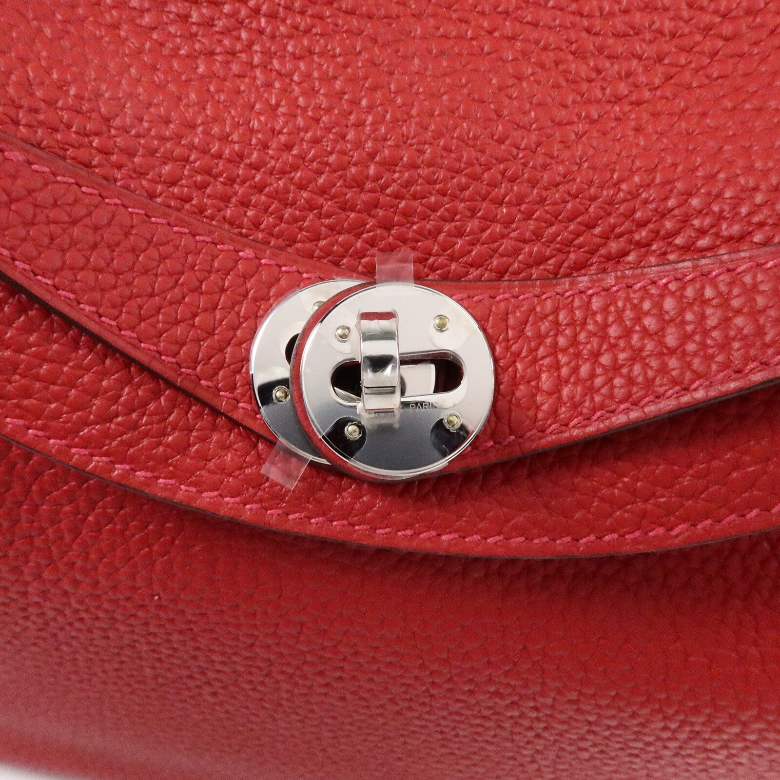 HERMES Clemence皮革Lindy 26手挽肩背兩用袋Rouge Casaque