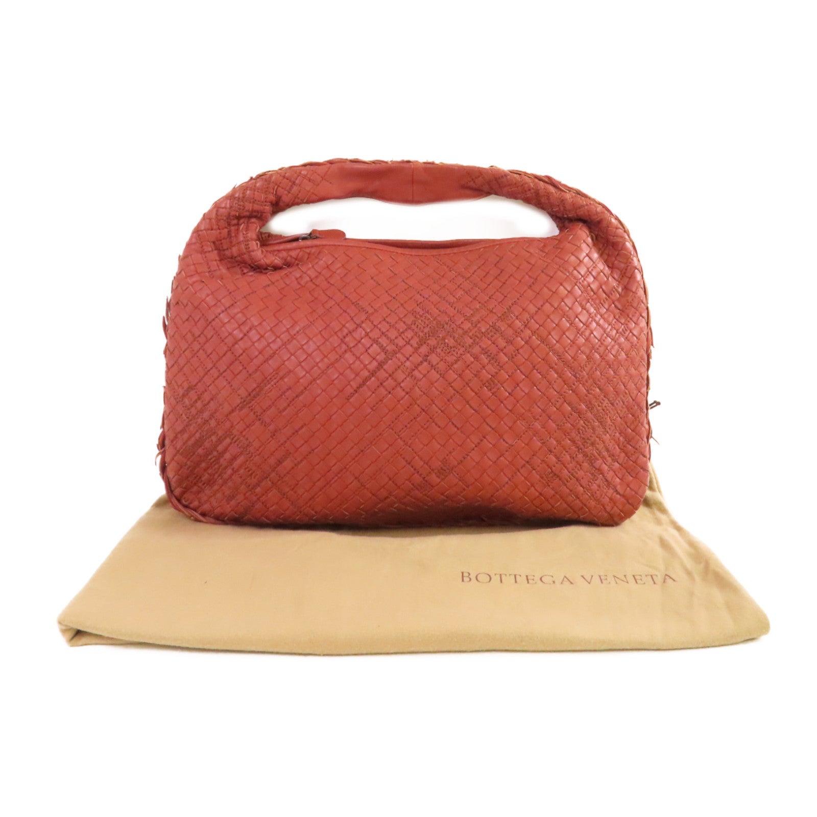 BOTTEGA VENETA 【激減優惠】織紋皮革Intrecciato Shoulder Bag肩背袋酒紅豆色