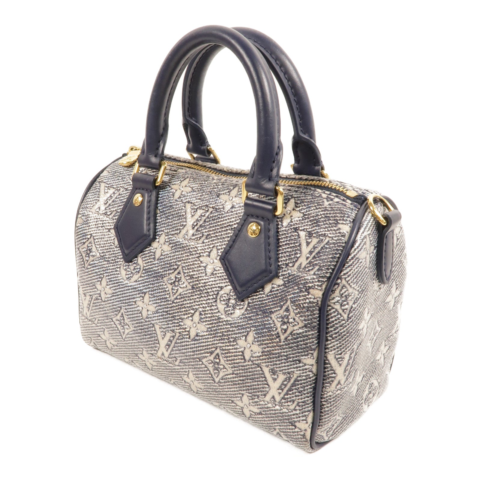LOUIS VUITTON Laminated Jacquard Speedy Bandouliere 20手挽肩背兩用袋