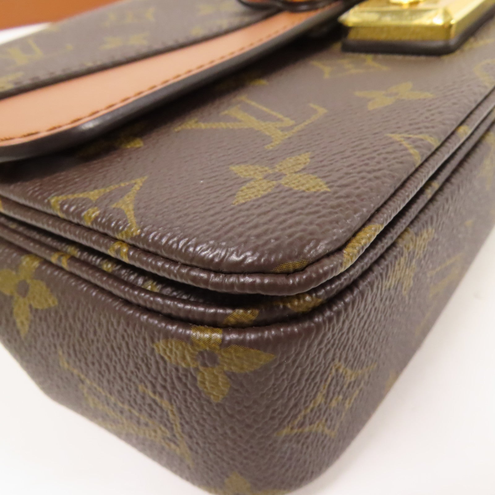LOUIS VUITTON 【激減優惠】Monogram Marceau金扣鏈帶肩背袋棕色