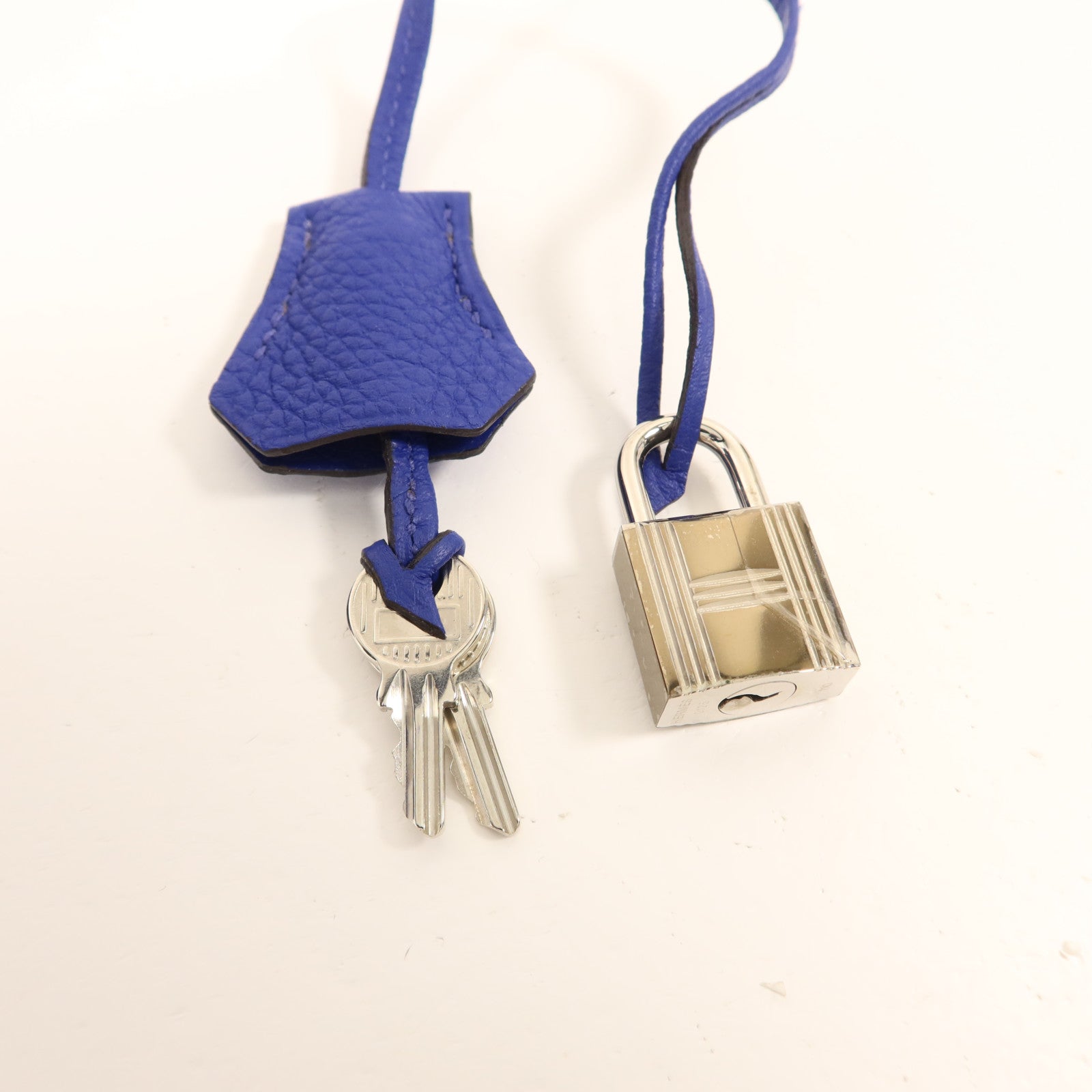 HERMES Togo皮革Birkin 30銀扣手挽袋Bleu Electrique