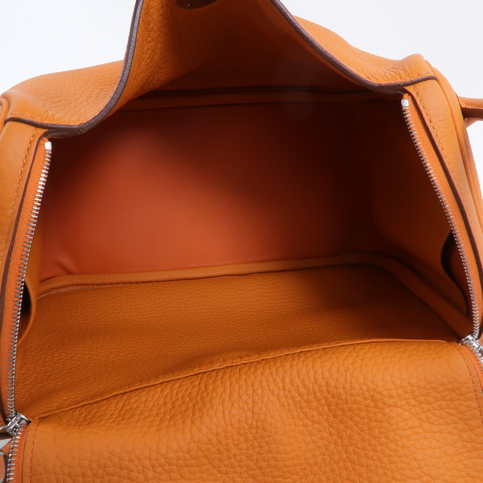 HERMES Clemence皮革Lindy 26手挽肩背兩用袋Orange