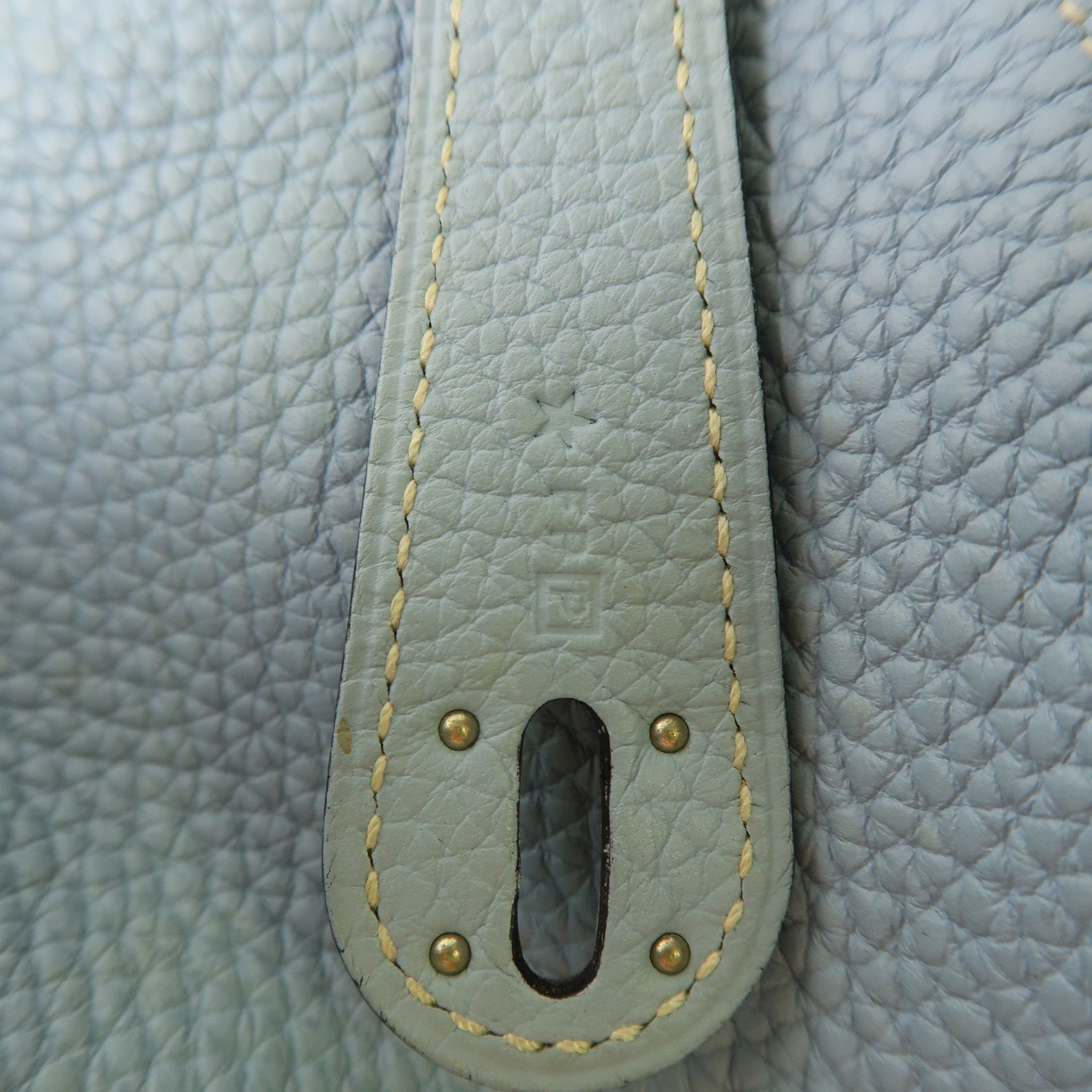 HERMES Clemence皮革Lindy 34銀扣手挽肩背兩用袋J7 Bleu Lin
