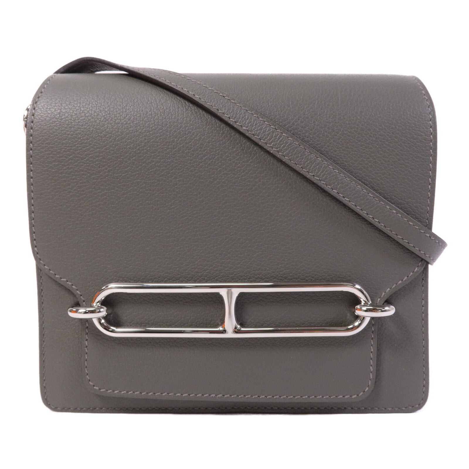 HERMES Evercolor皮革Roulis Mini銀扣肩背袋Giris Meyer