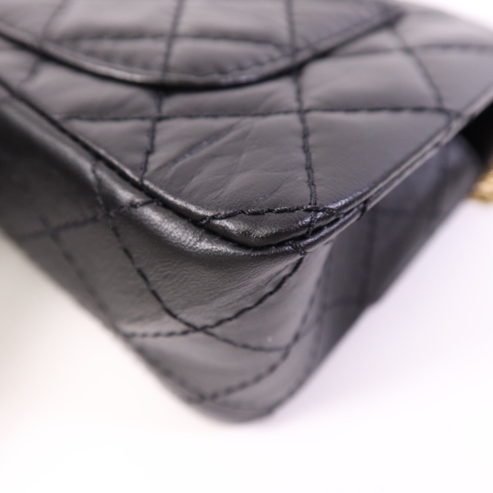 CHANEL 牛皮皮革Mini 2.55金扣鏈帶肩背袋