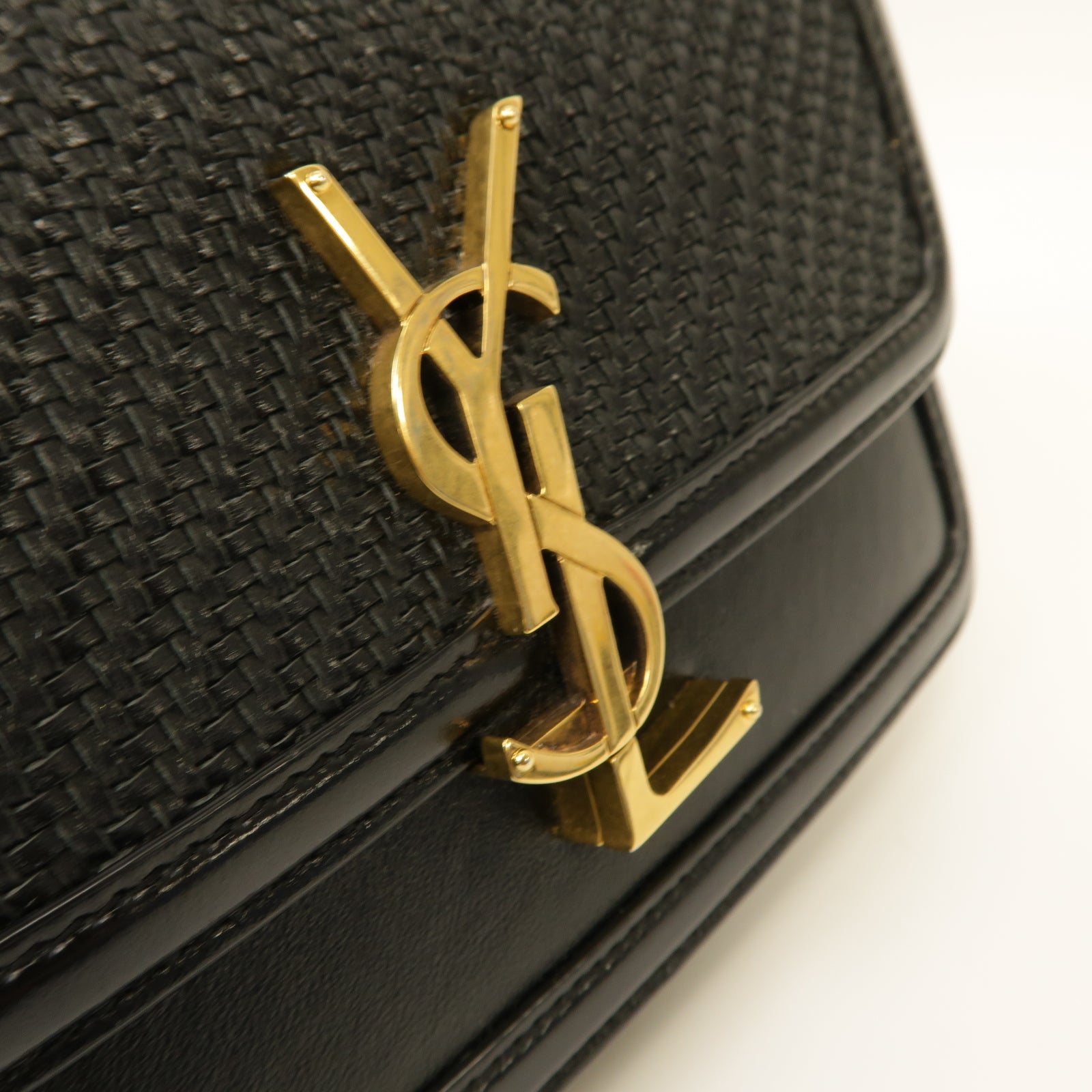 SAINT LAURENT 【激減優惠】牛皮皮革Solferino Box金扣肩背袋黑色