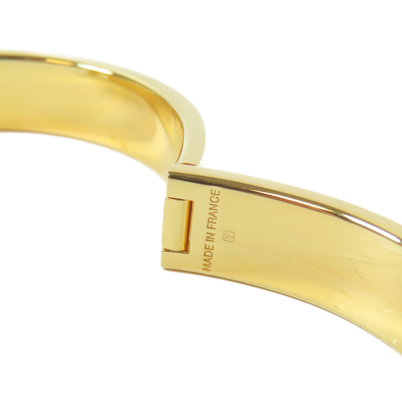 HERMES 金屬Clic H Bracelet手鐲白色/金色#16cm