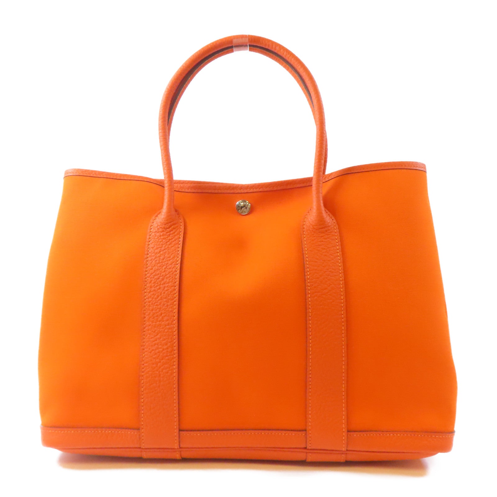 HERMES (PRICE DOWN) PHW Garden Party PM Tote Bag Handbag Negonda Leather Orange