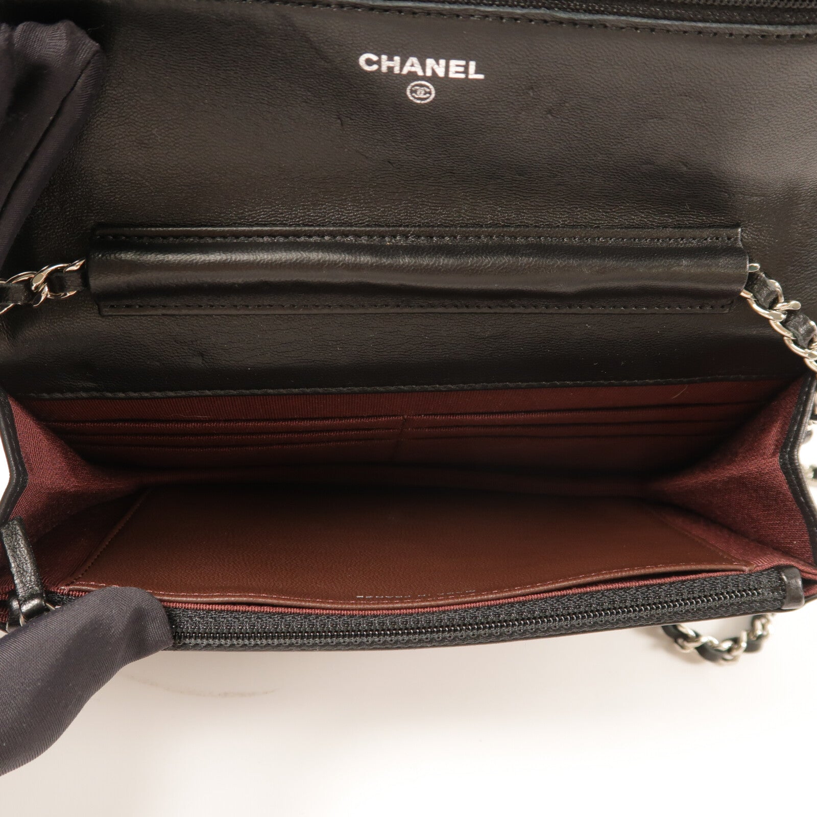 CHANEL 羊皮皮革WOC Wallet On Chain銀扣鏈帶肩背袋