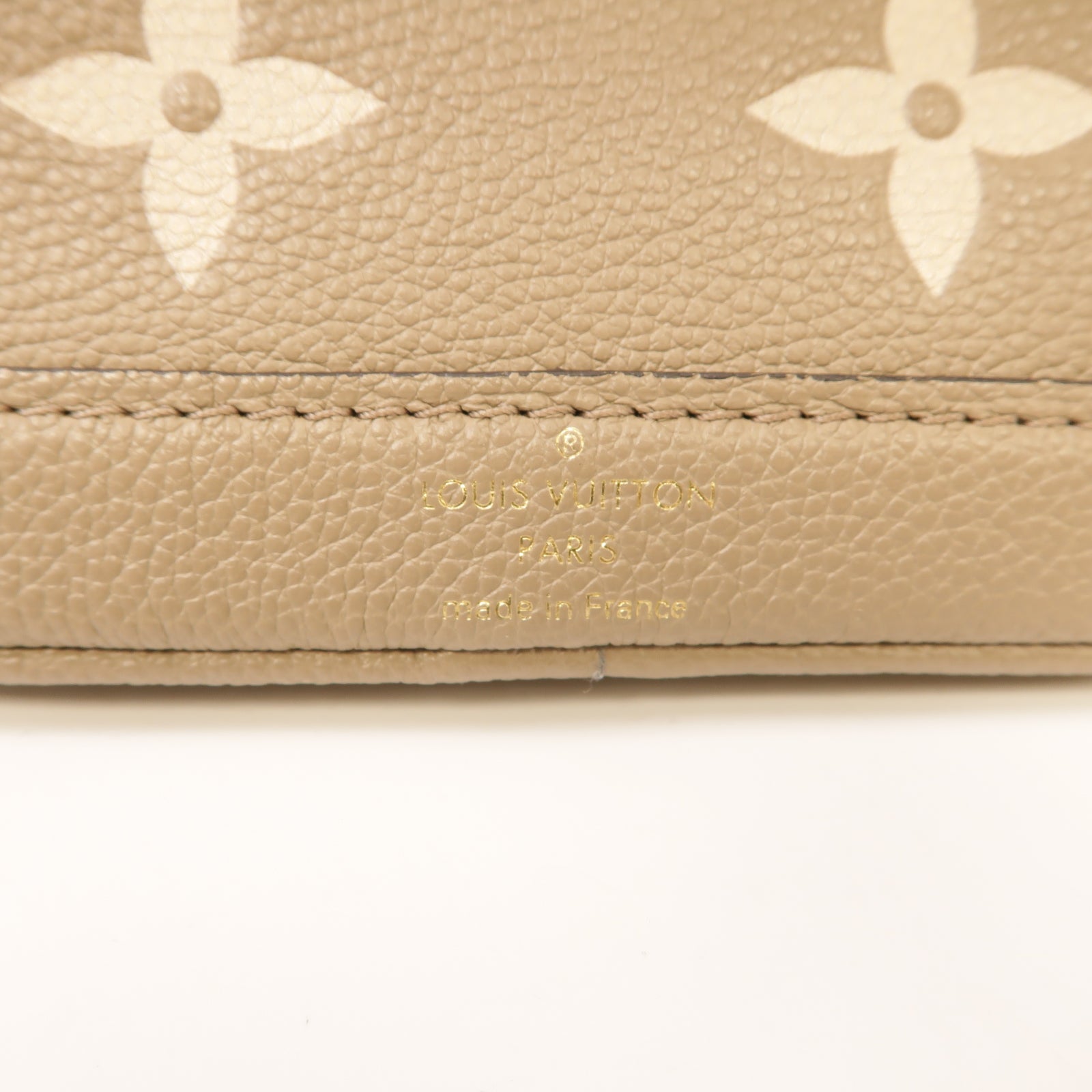 LOUIS VUITTON Monogram Empreinte Nano Noe金扣手挽肩背兩用袋米灰色