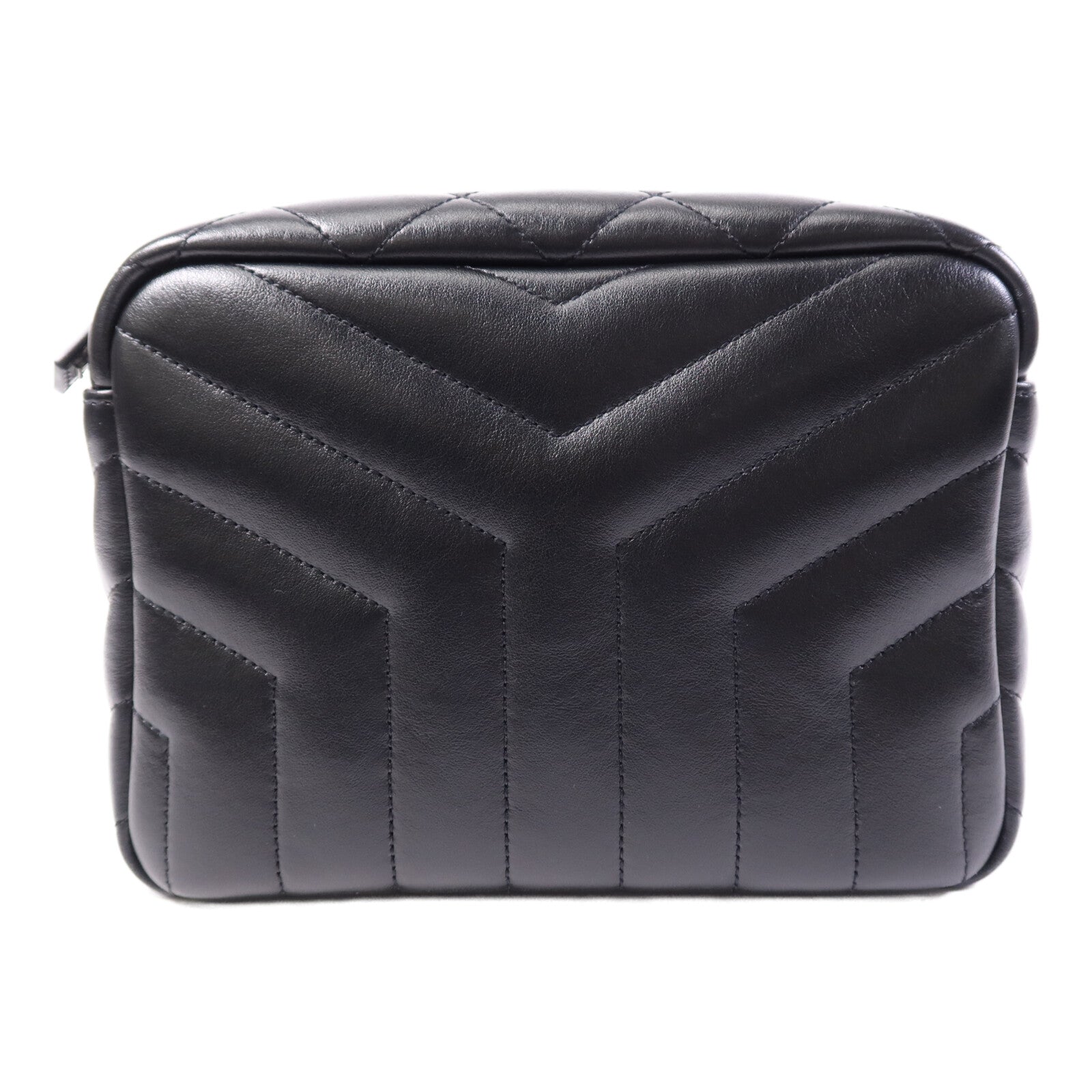 SAINT LAURENT 牛皮皮革Shoulder Bag銀扣鏈帶肩背袋