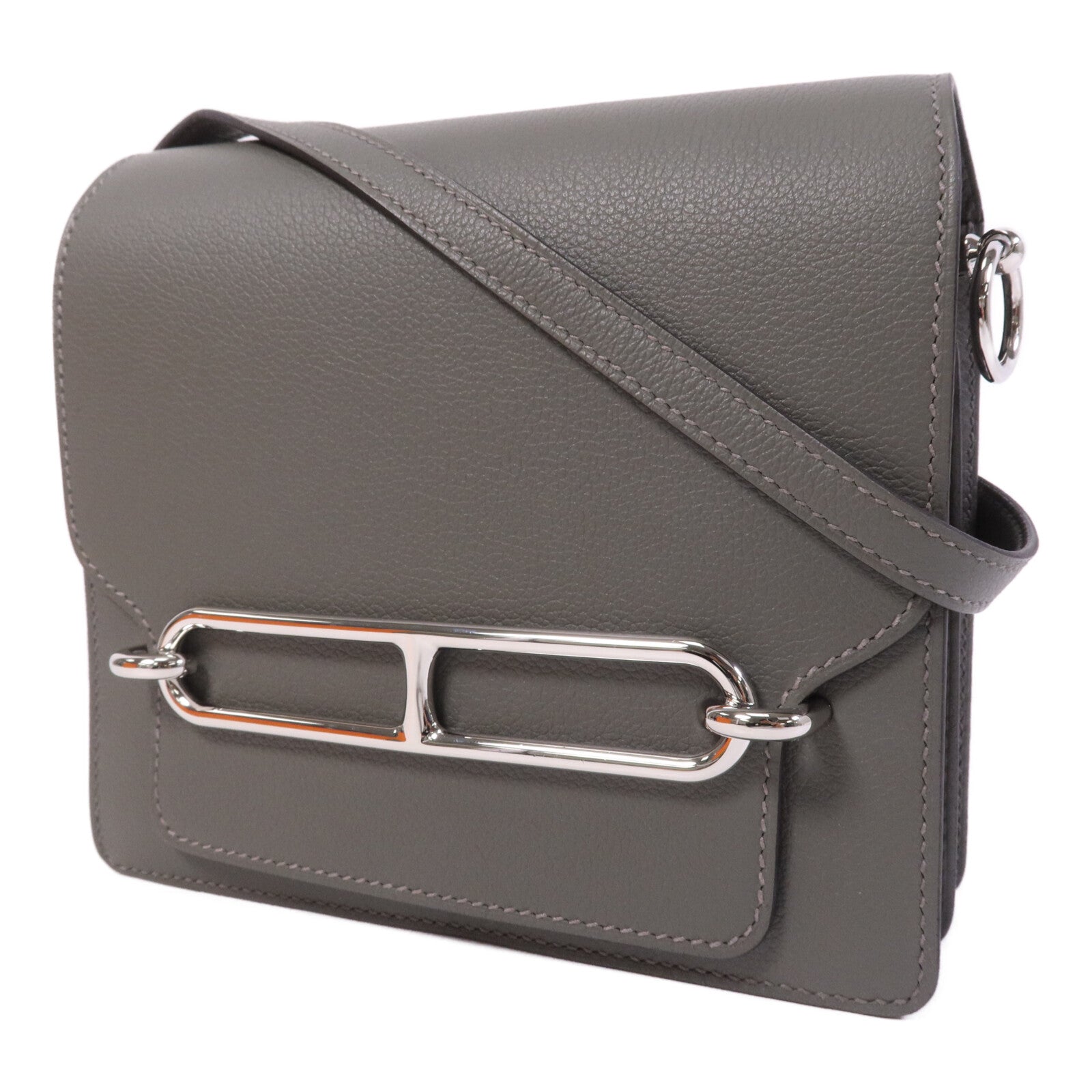 HERMES Evercolor皮革Roulis Mini銀扣肩背袋Giris Meyer