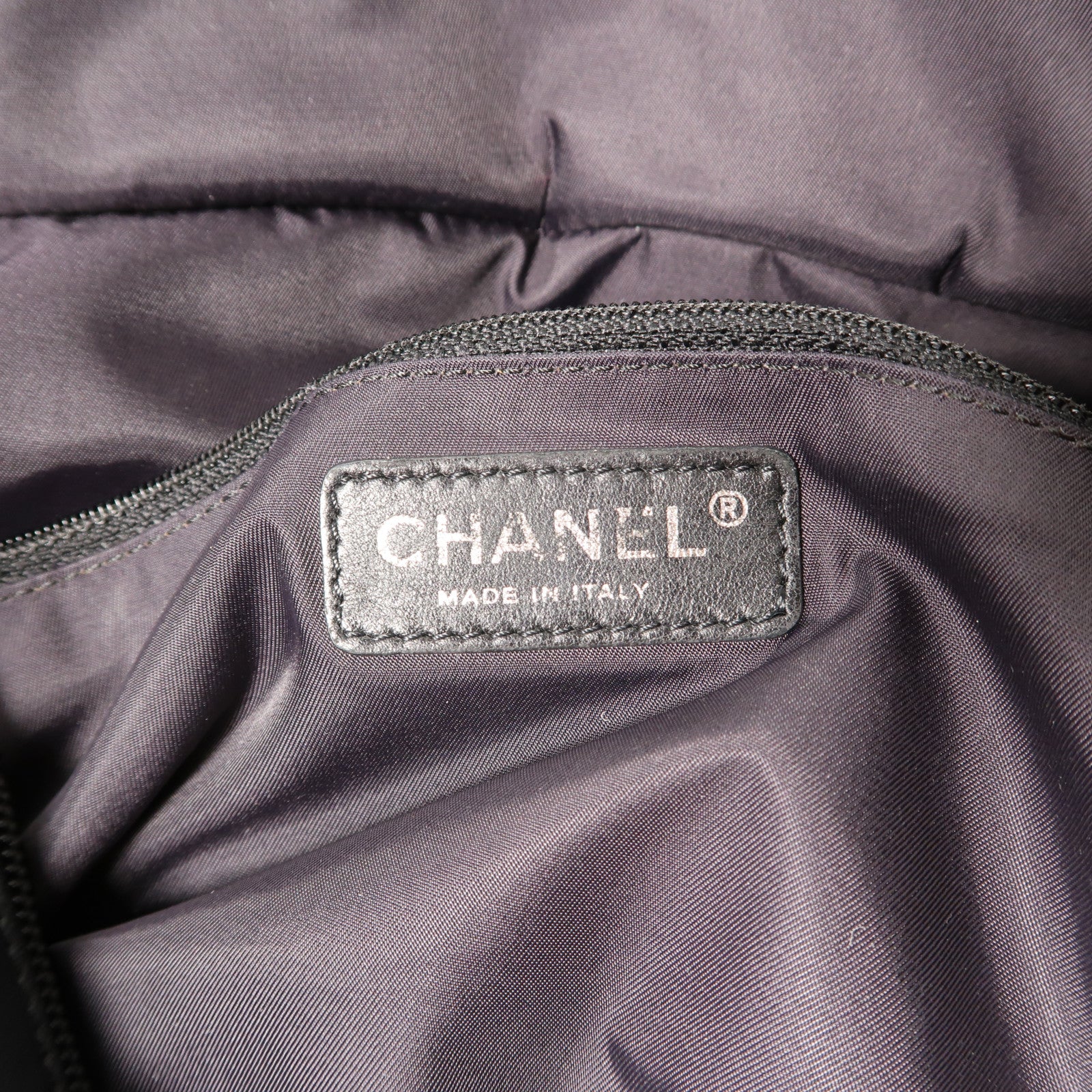 CHANEL 塗層帆布Tote Bag銀扣手挽袋黑色
