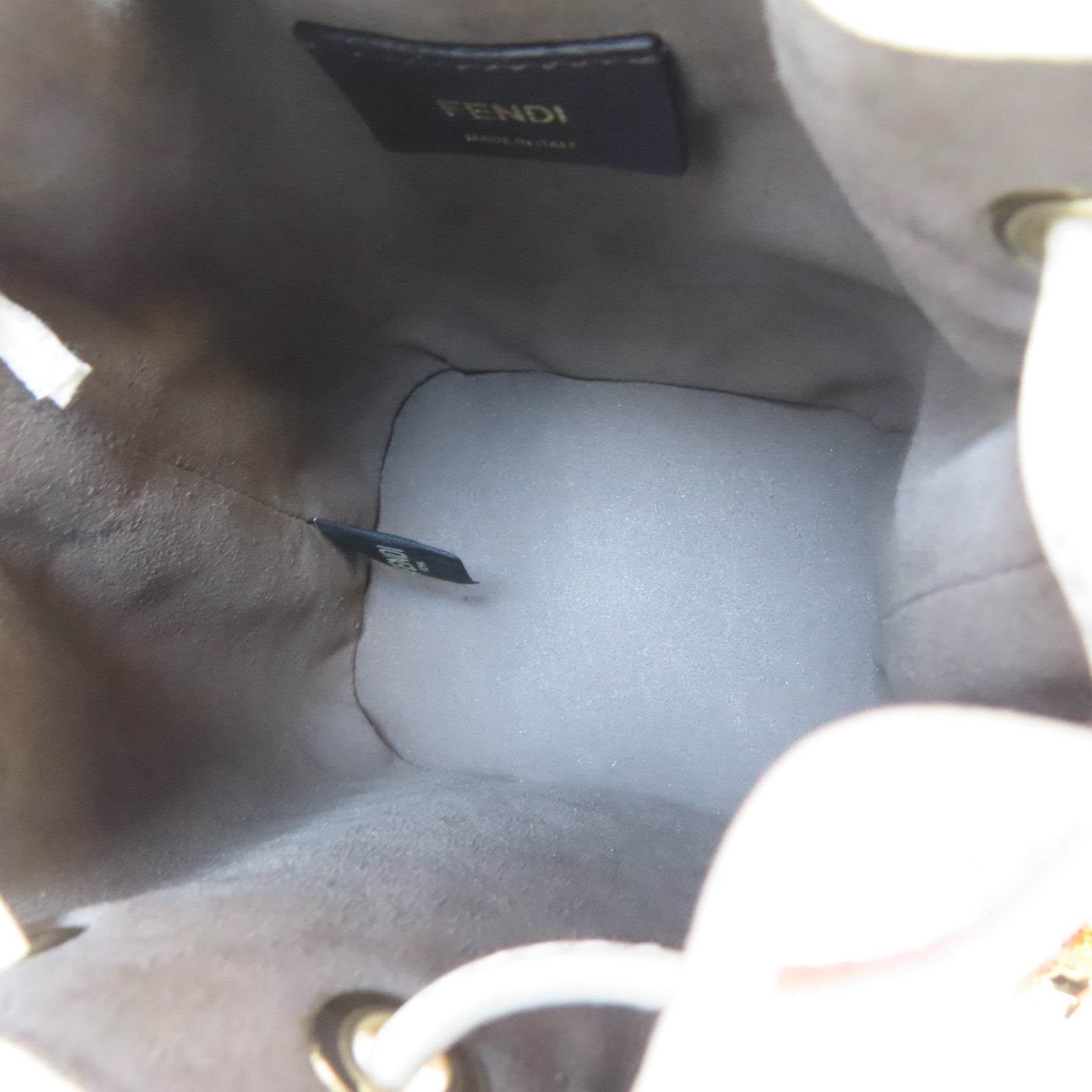 FENDI 牛皮皮革Mon Tresor金扣手挽肩背兩用袋白色/粉紅色/棕色