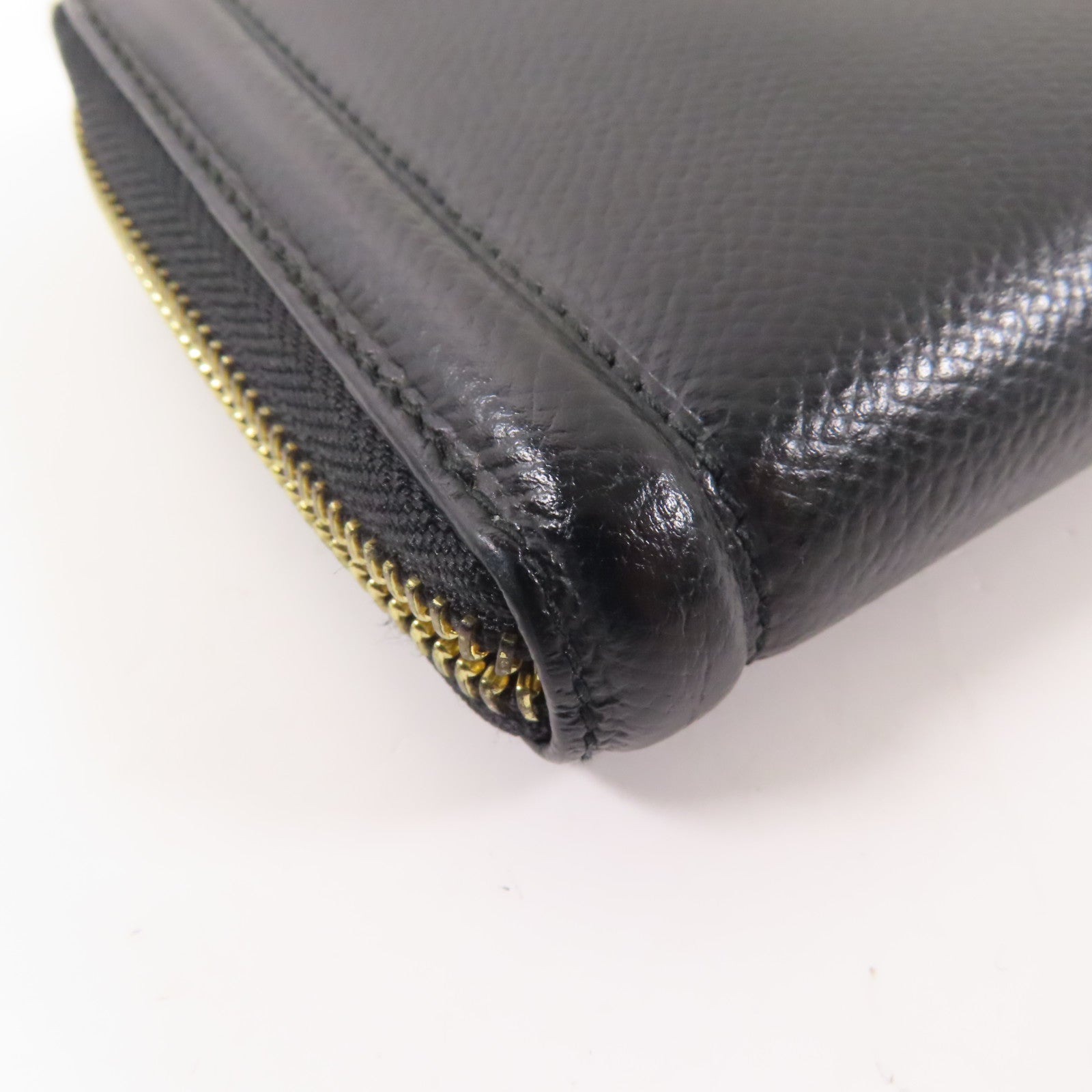 Salvatore Ferragamo 牛皮皮革Zipper Long Wallet金扣長錢包黑色