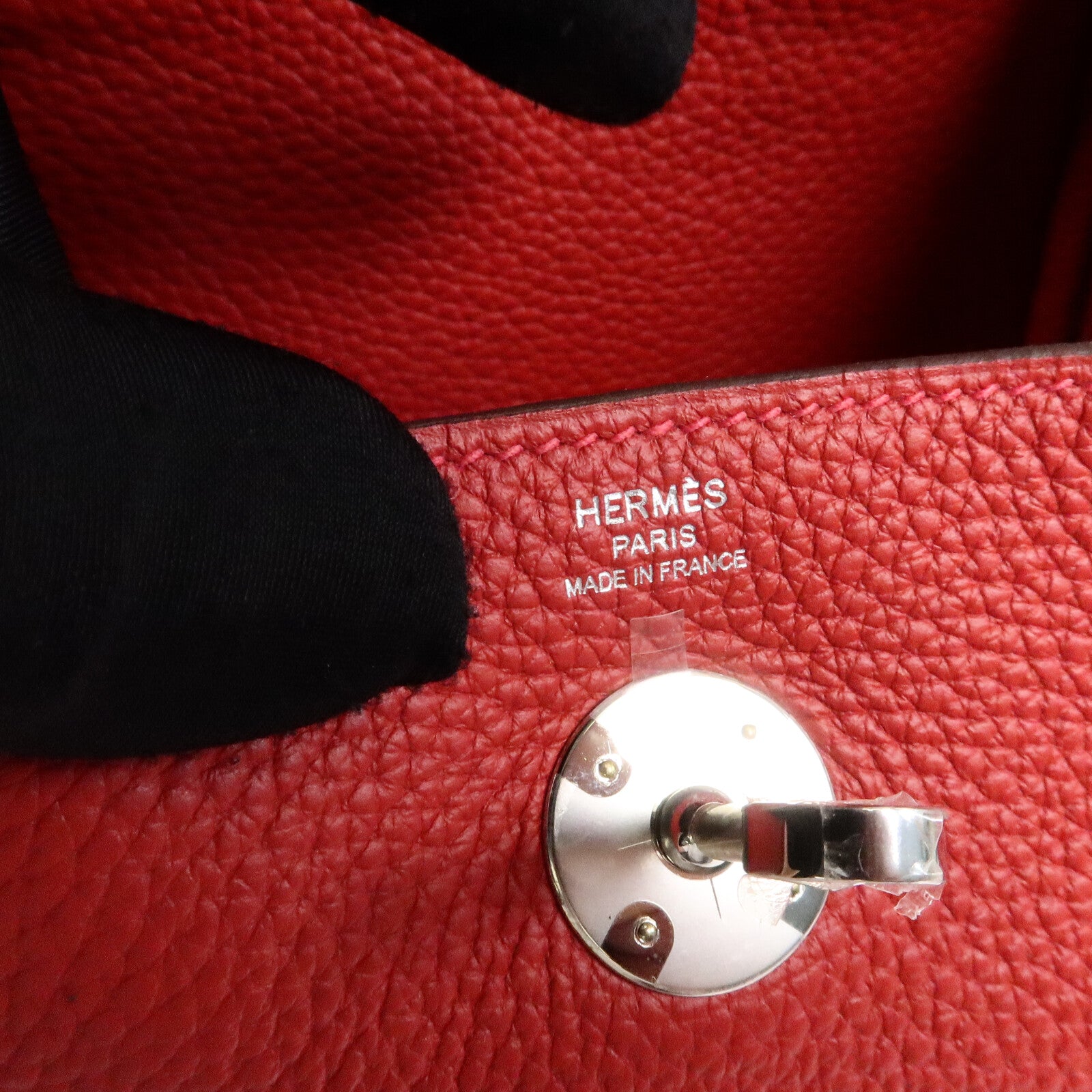 HERMES Clemence皮革Lindy 26手挽肩背兩用袋Rouge Casaque