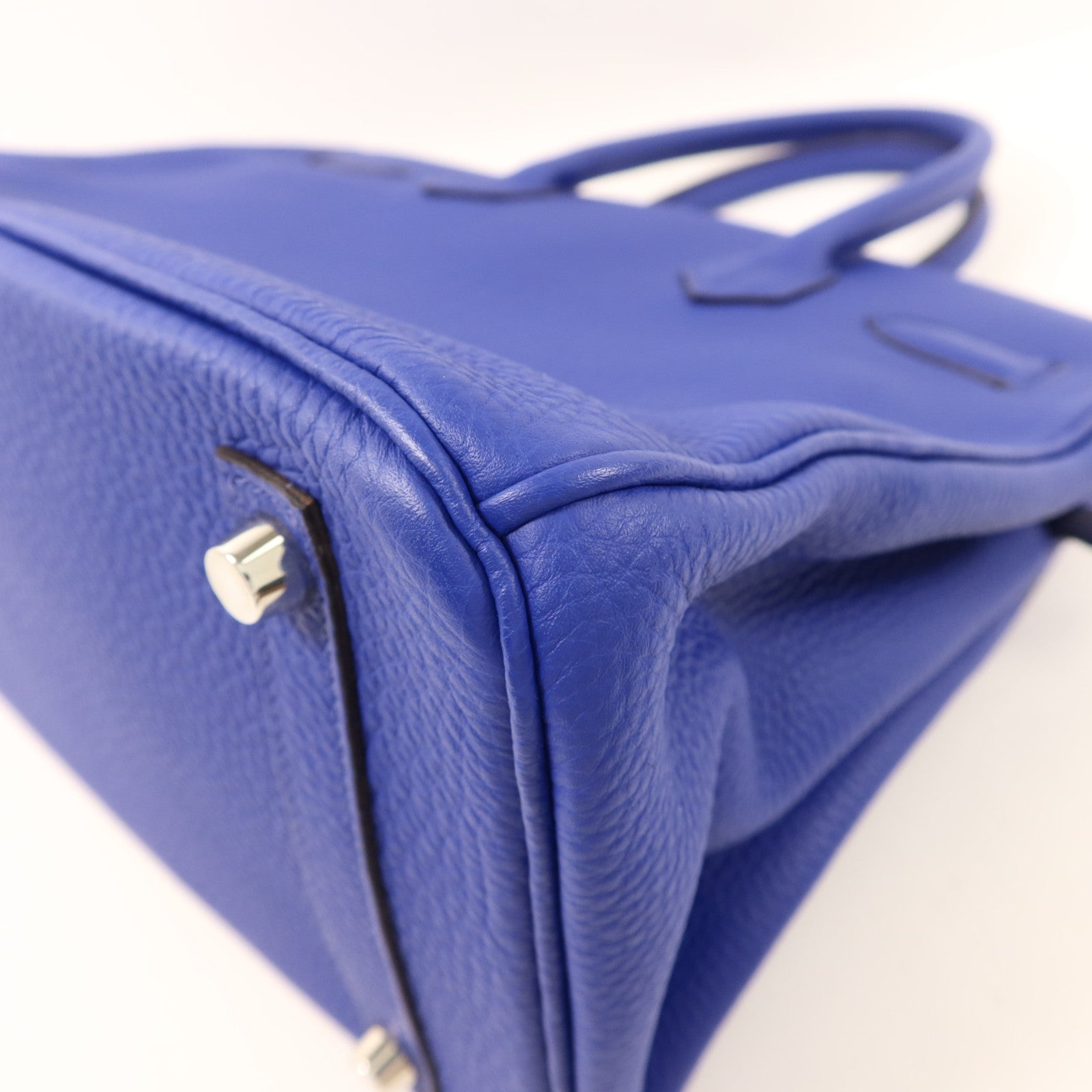 HERMES Togo皮革Birkin 30銀扣手挽袋Bleu Electrique
