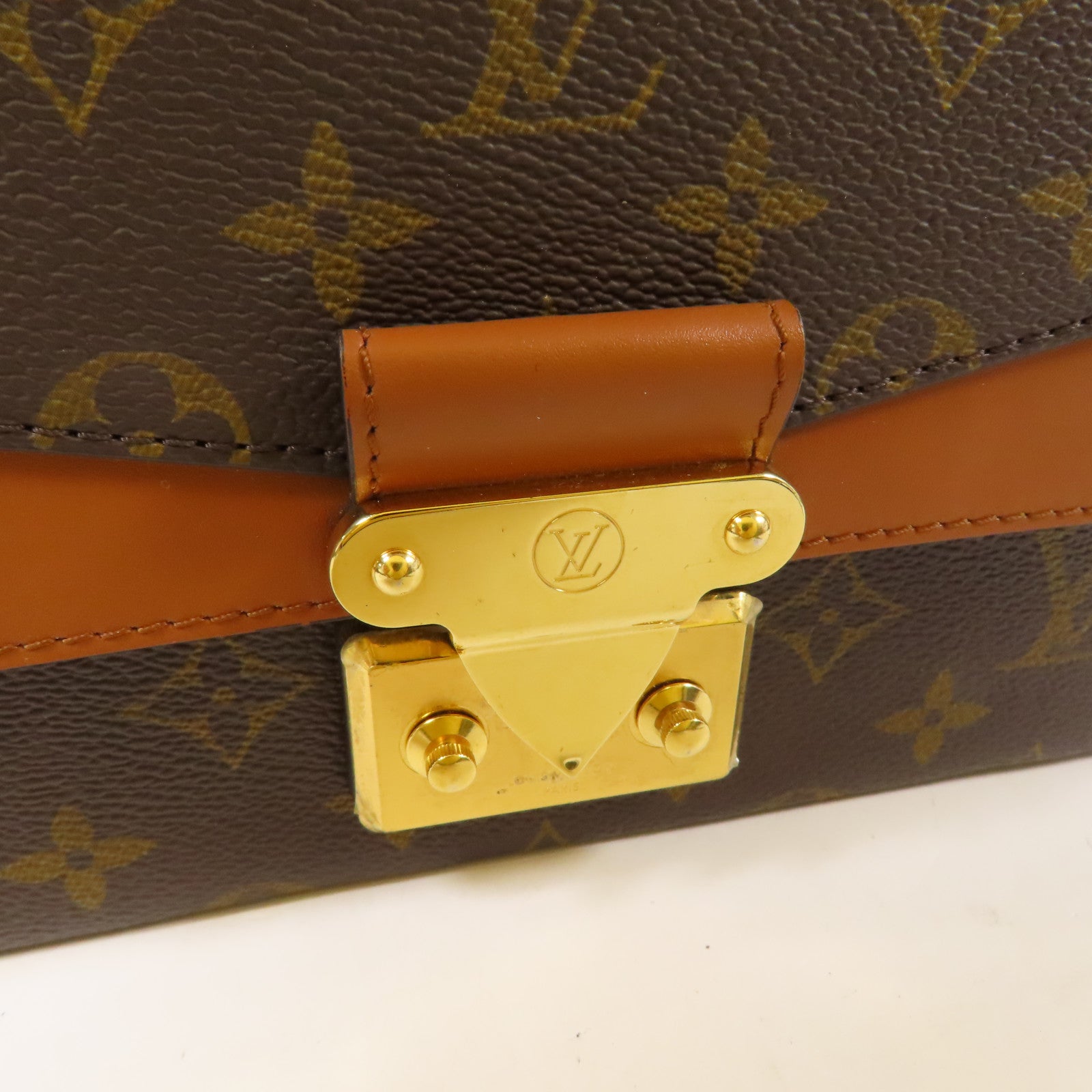 LOUIS VUITTON 【激減優惠】Monogram Marceau金扣鏈帶肩背袋棕色