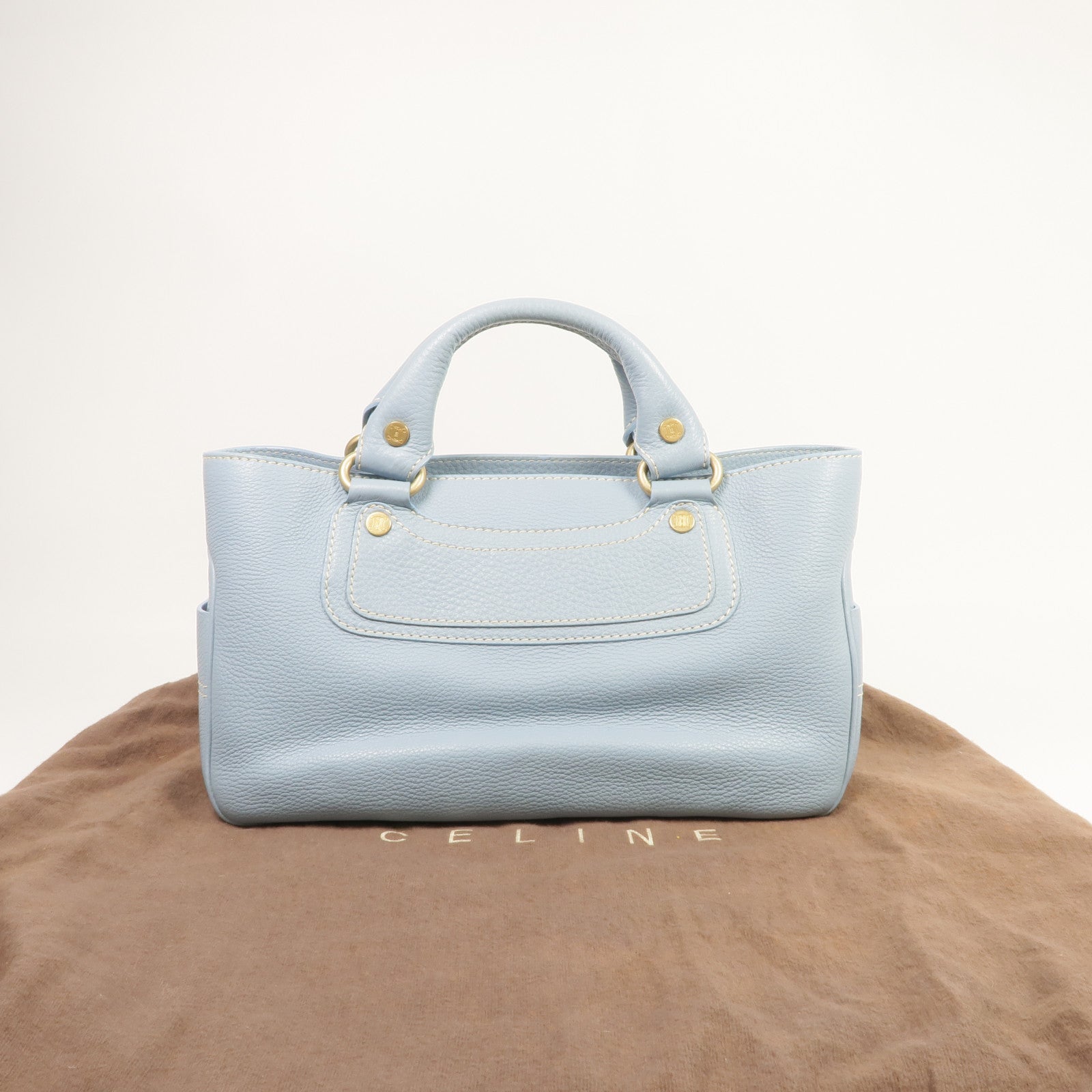 CELINE 牛皮皮革Handbag金扣手挽袋