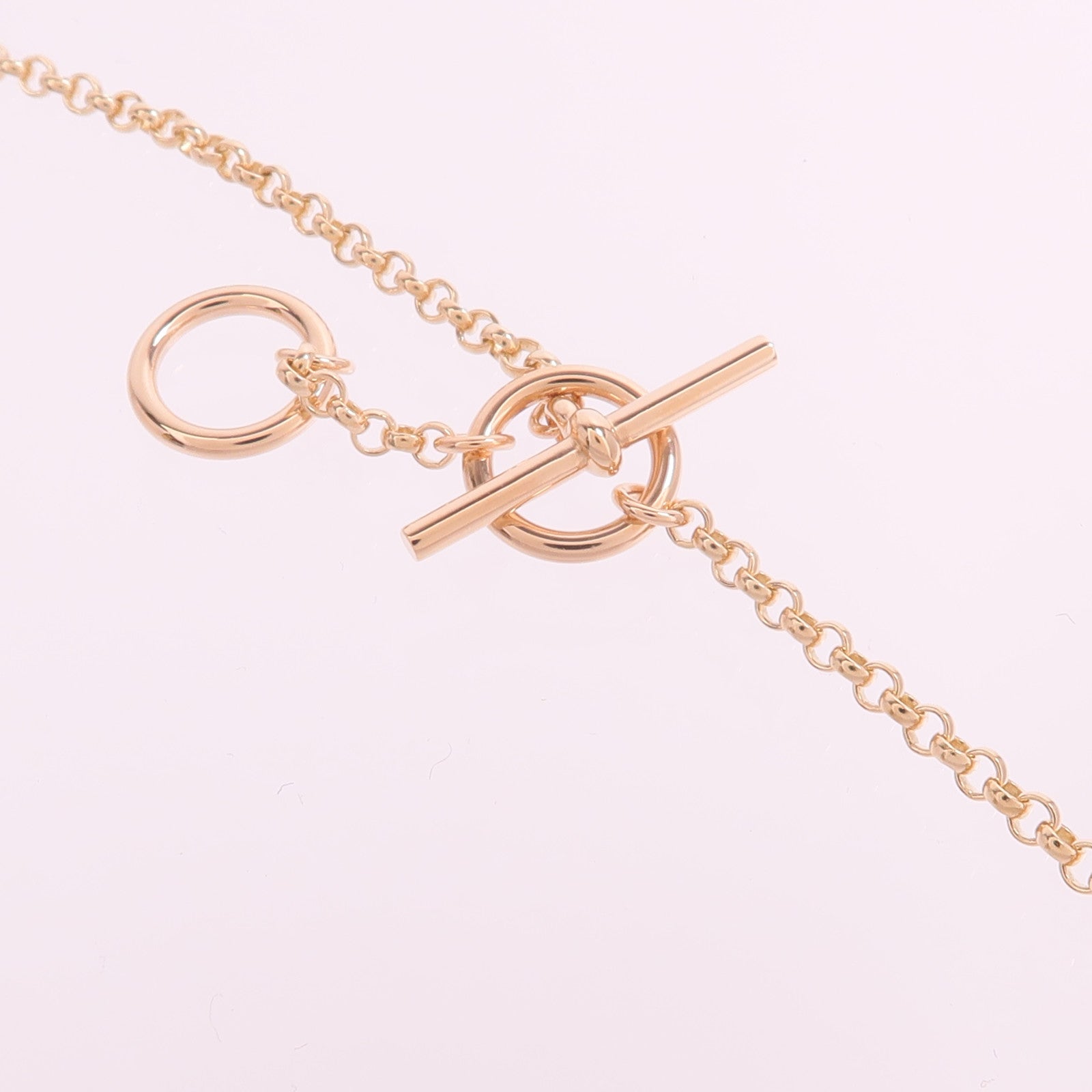 HERMES 18K玫瑰金Ex-Libris Pendant鑽石項鍊