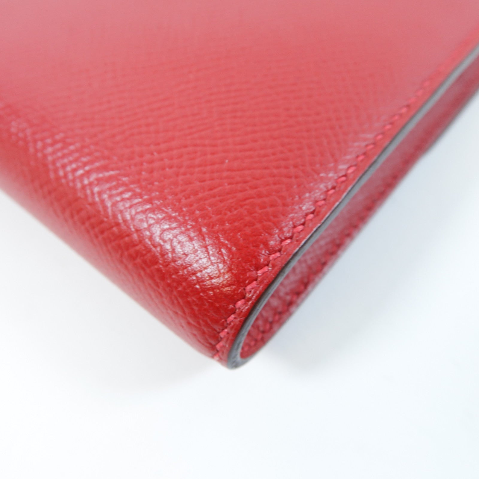 HERMES 【激減優惠】Epsom皮革Constance Long Wallet銀扣長錢包Rouge Casaque正紅色