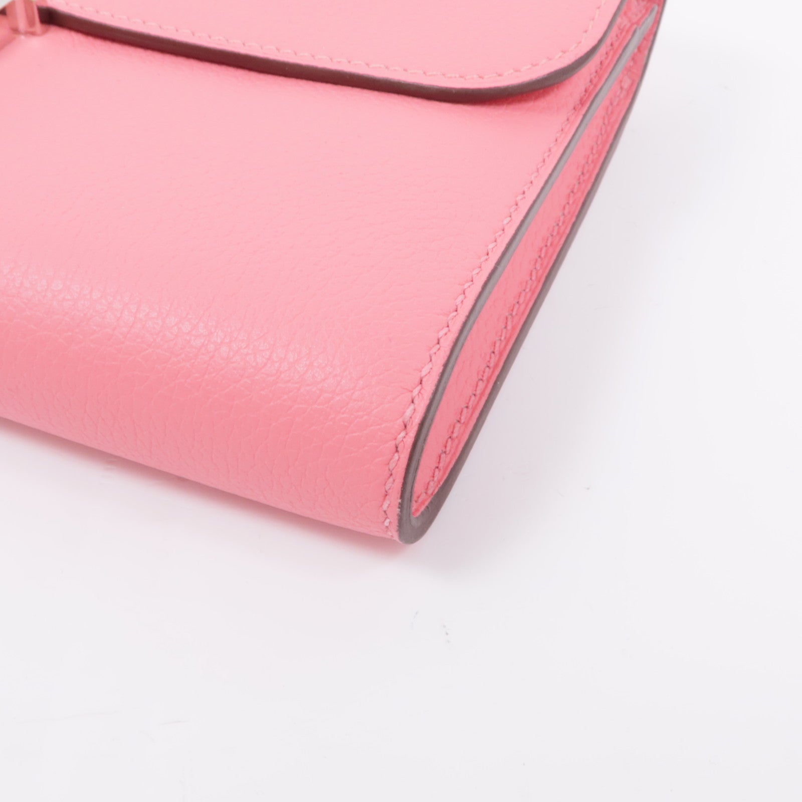 HERMES Evercolor皮革Constance Long Wallet銀扣長錢包8W Rose Azalee
