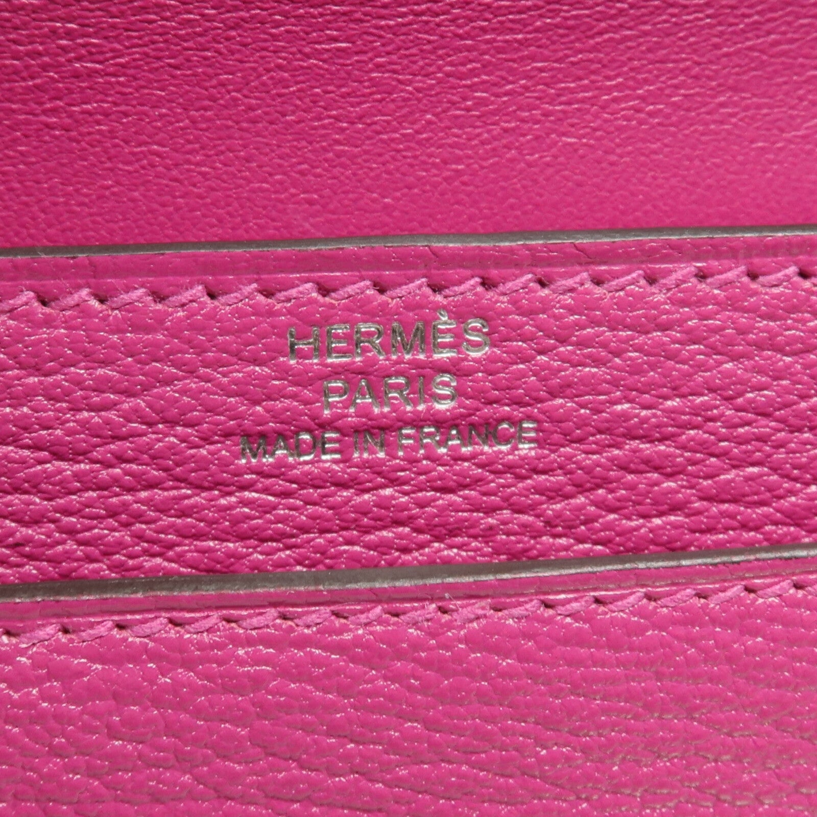 HERMES Chevre皮革Verrou Mini銀扣鏈帶肩背袋Rose Pourpre