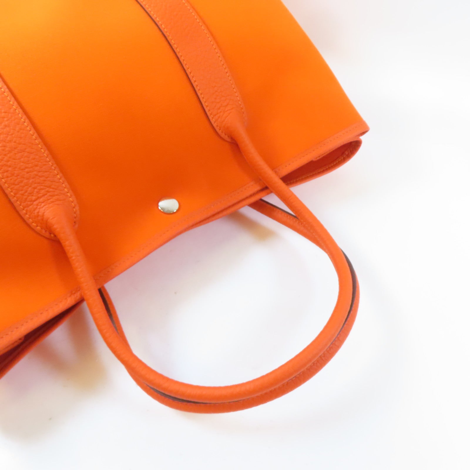 HERMES (PRICE DOWN) PHW Garden Party PM Tote Bag Handbag Negonda Leather Orange
