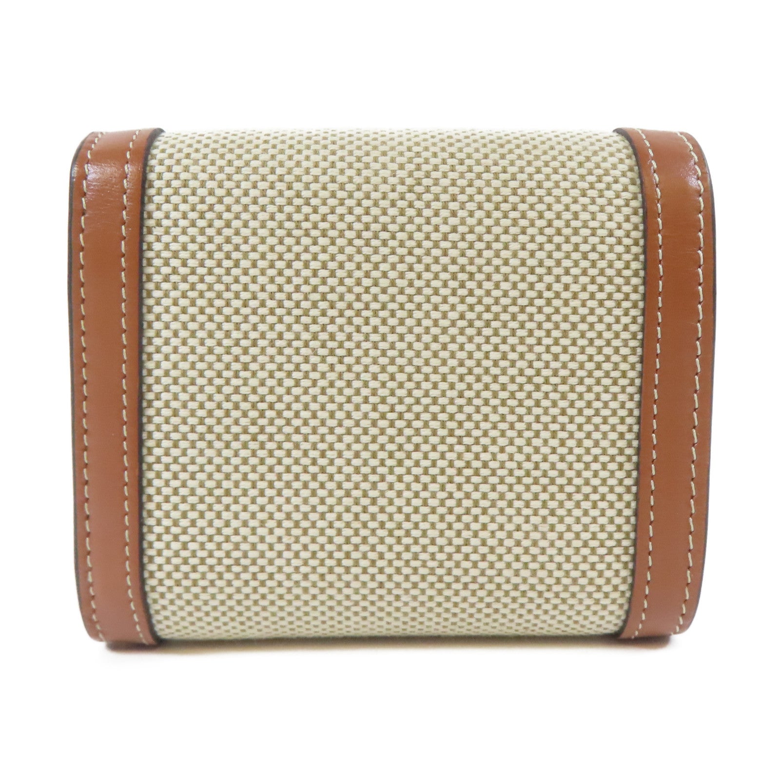 CELINE 帆布Triomphe Wallet金扣錢包啡色