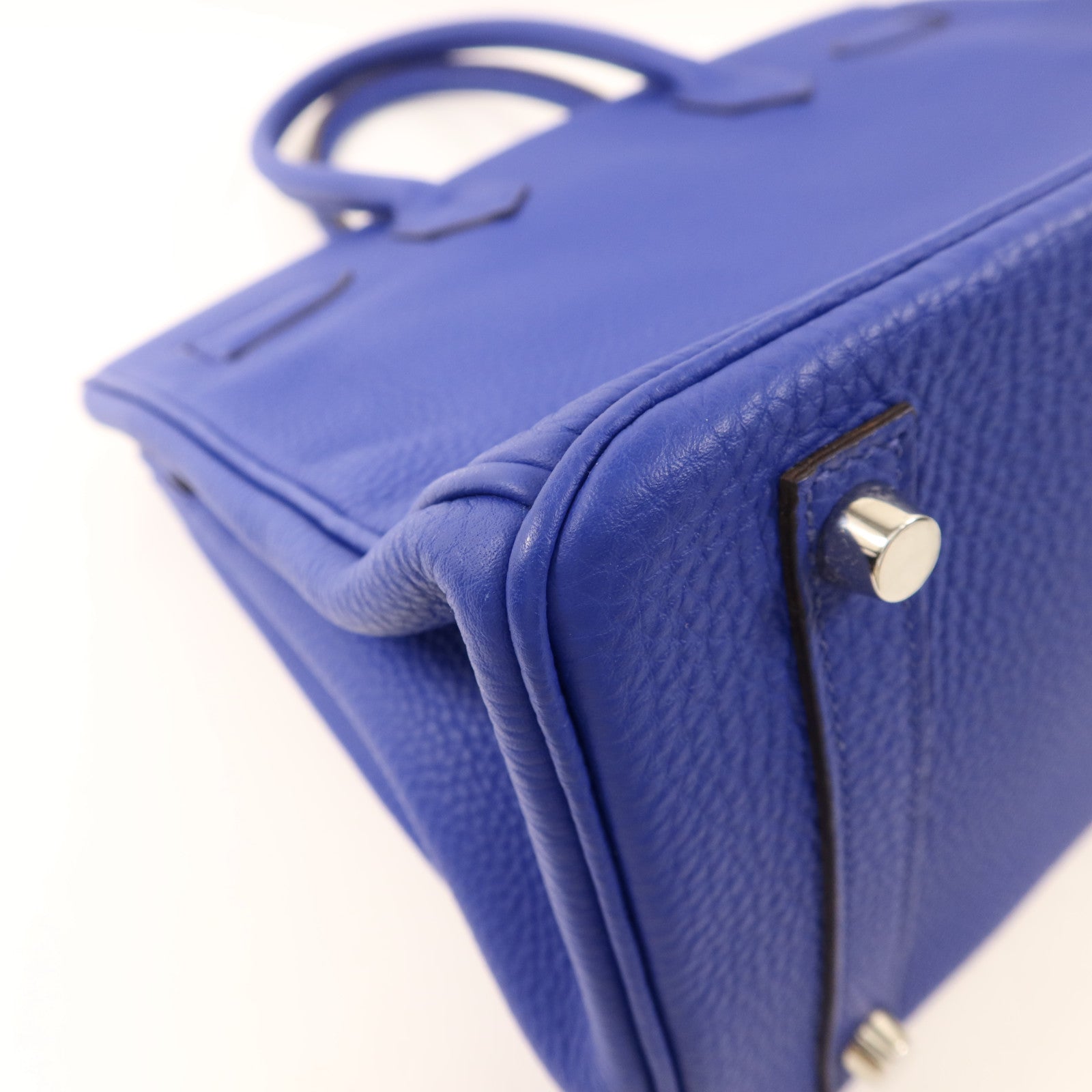 HERMES Togo皮革Birkin 30銀扣手挽袋Bleu Electrique