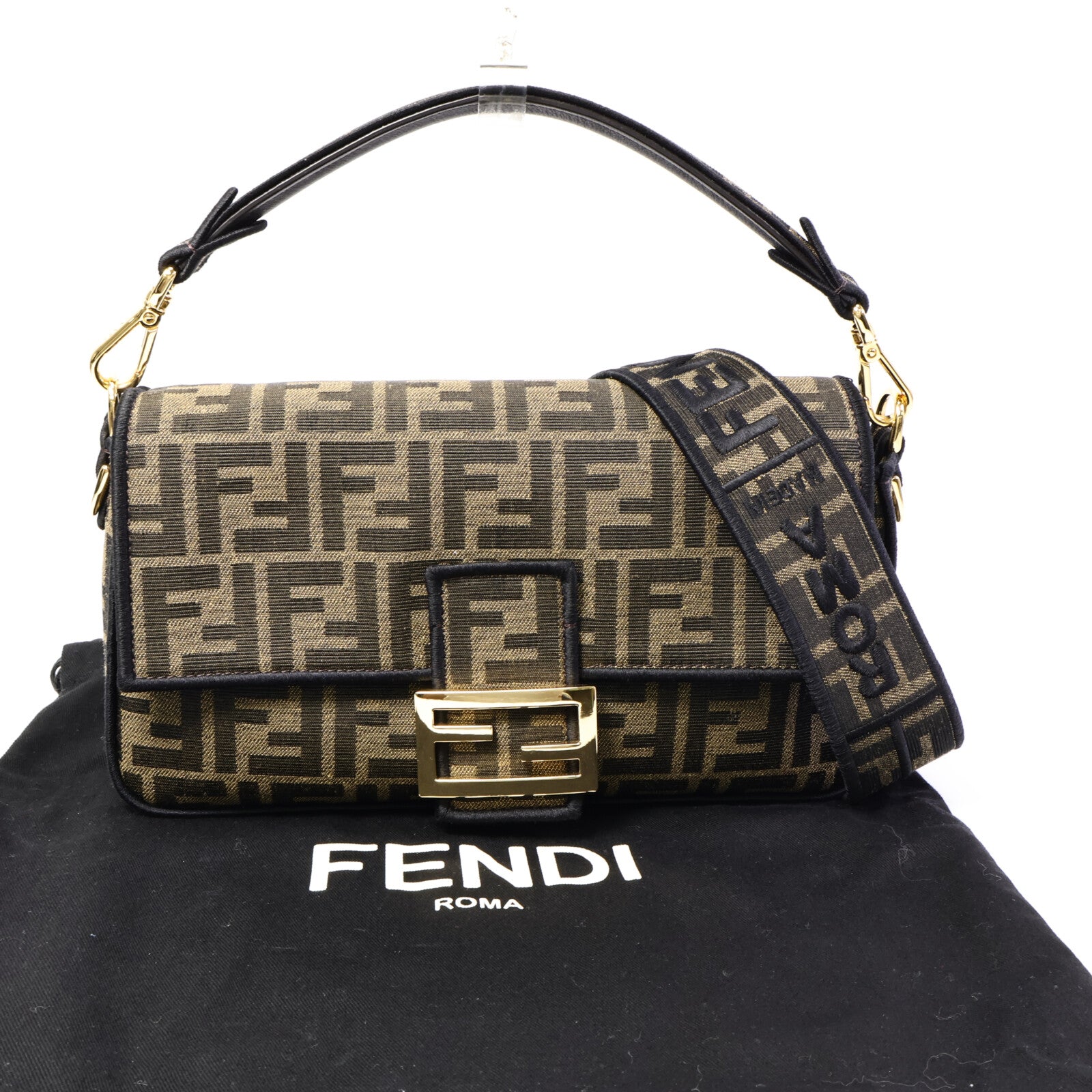 FENDI 帆布Baguette Bag手挽肩背兩用袋
