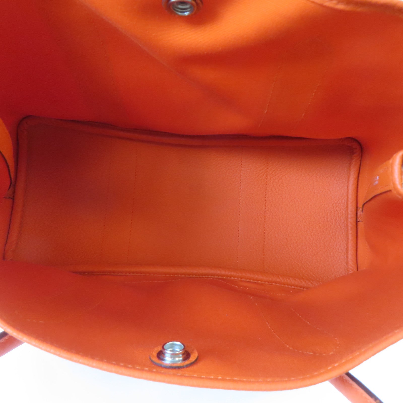 HERMES (PRICE DOWN) PHW Garden Party PM Tote Bag Handbag Negonda Leather Orange