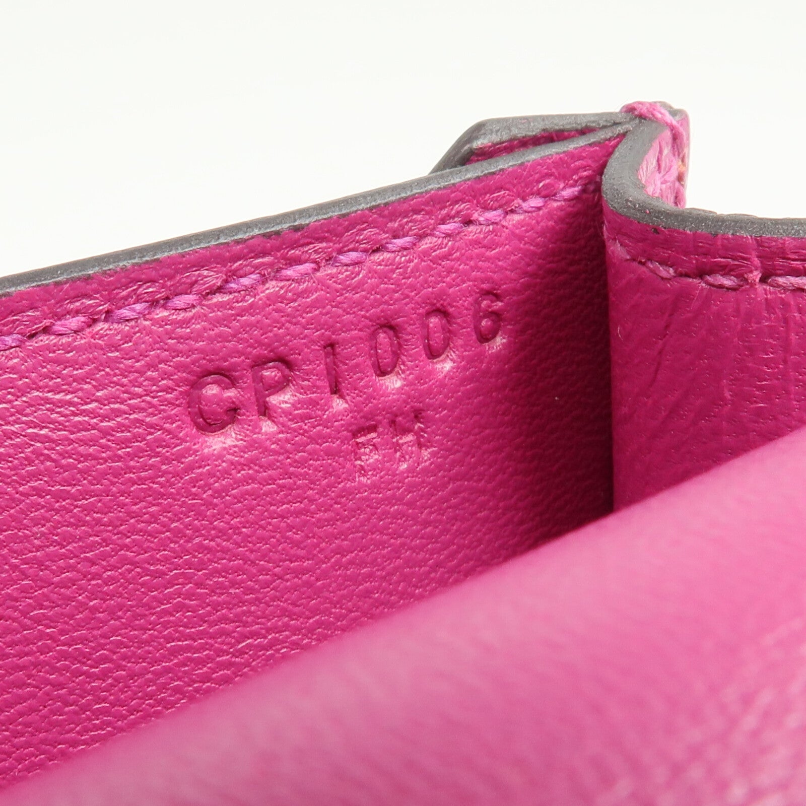 HERMES Chevre皮革Verrou Mini銀扣鏈帶肩背袋Rose Pourpre