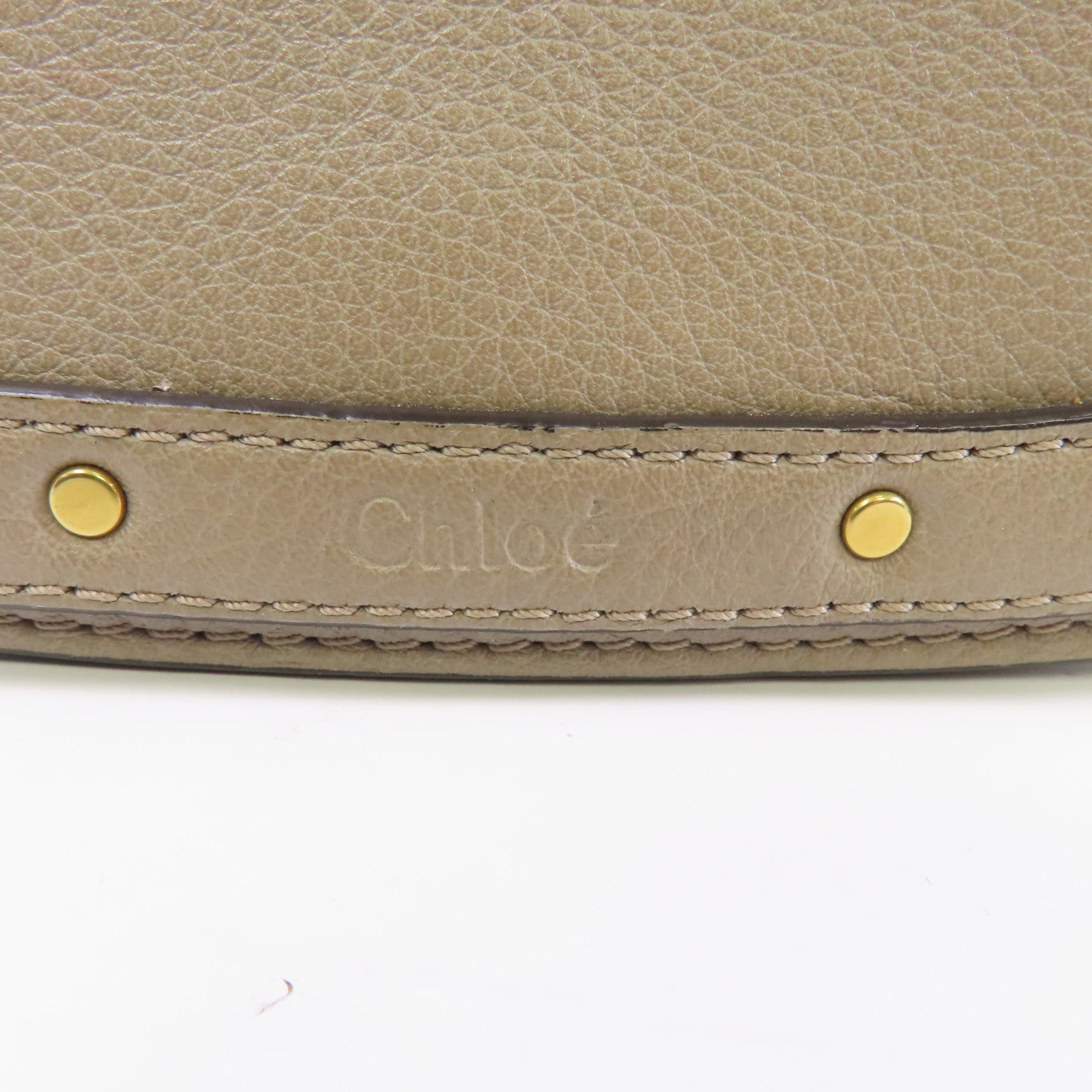 Chloe 牛皮皮革2Way Shoulder金扣手挽肩背兩用袋啡色