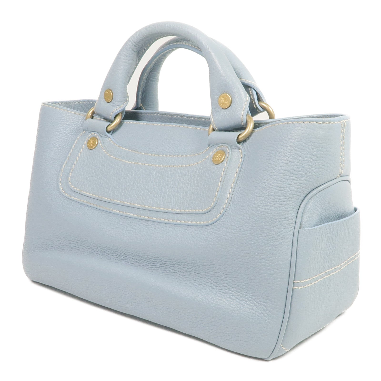 CELINE 牛皮皮革Handbag金扣手挽袋