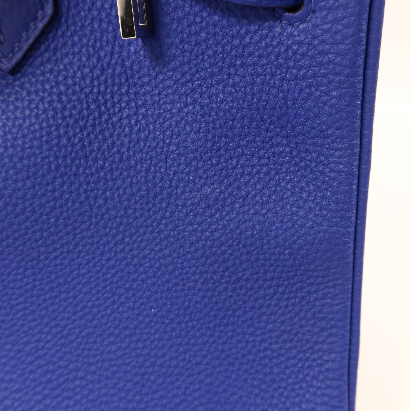 HERMES Togo皮革Birkin 30銀扣手挽袋Bleu Electrique