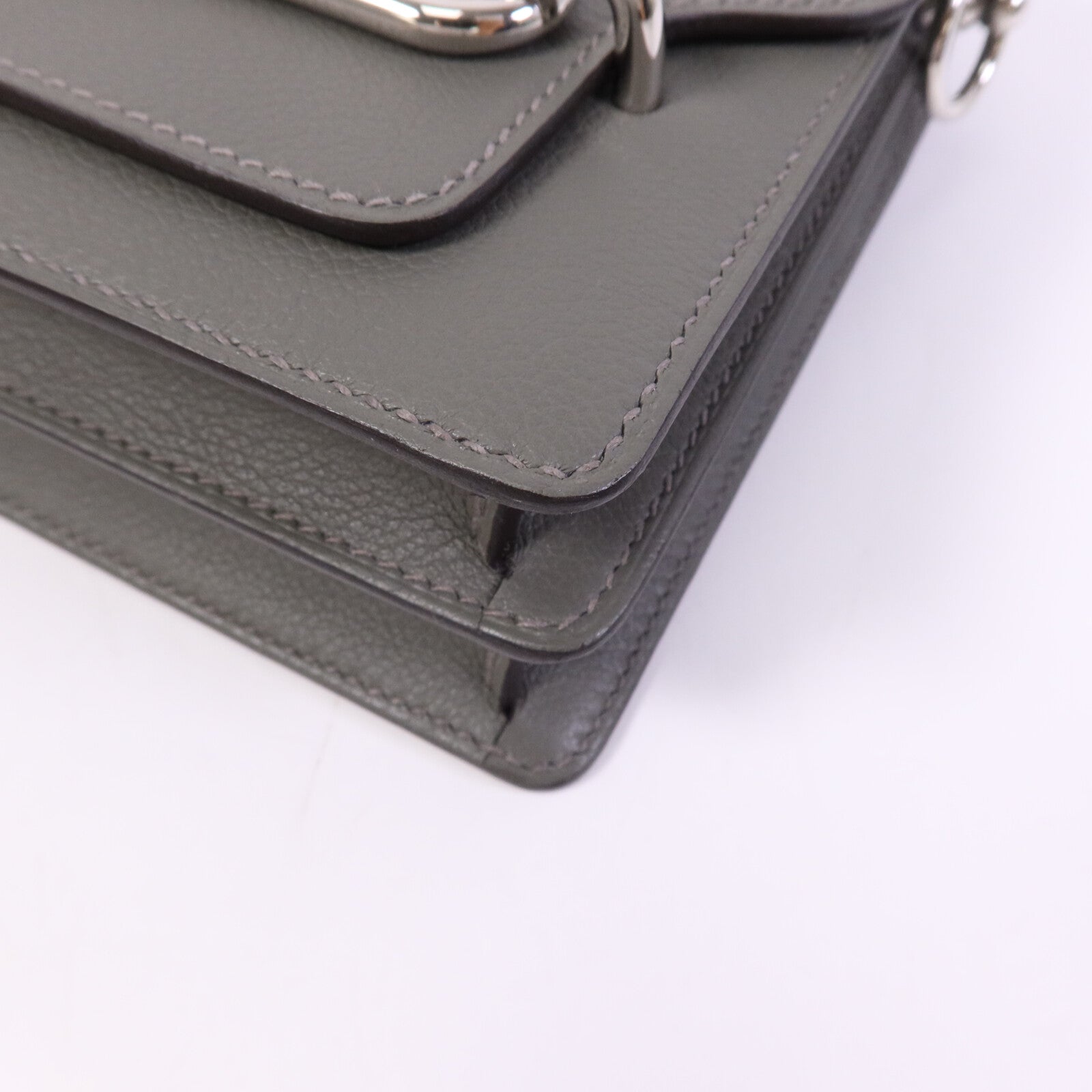 HERMES Evercolor皮革Roulis Mini銀扣肩背袋Giris Meyer