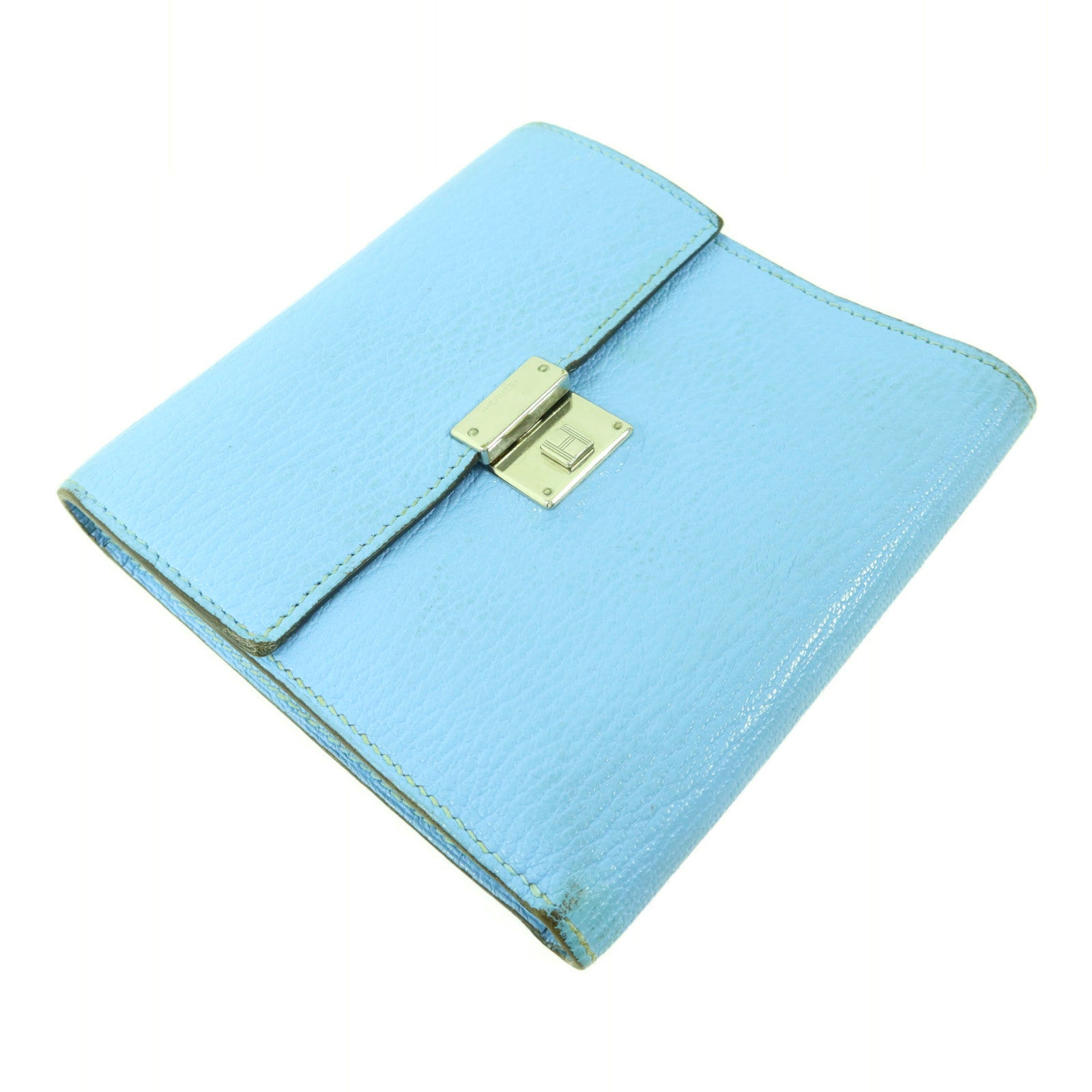HERMES Chevre皮革Clic 12 Wallet錢包Celeste