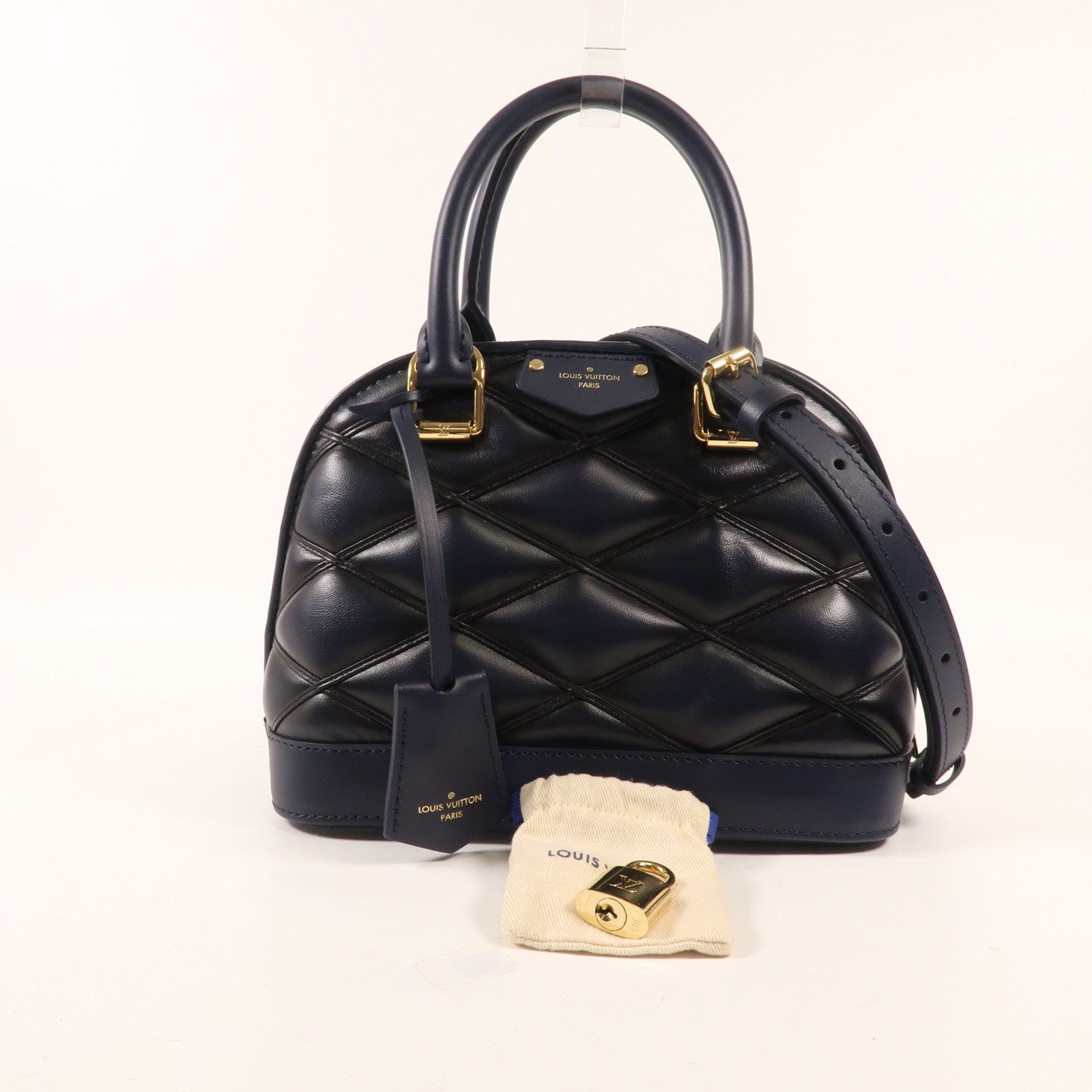 LOUIS VUITTON Malletage Alma BB金扣手挽肩背兩用袋