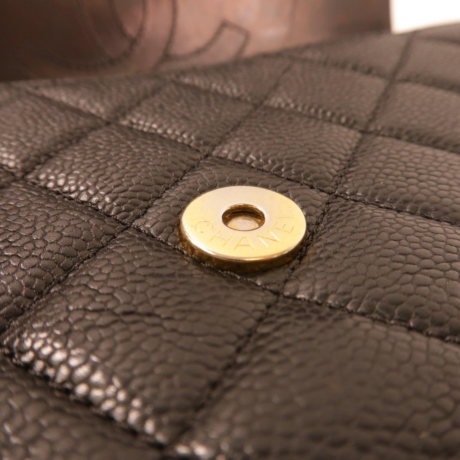 CHANEL 牛皮皮革Chain Shoulder金扣手挽肩背兩用袋