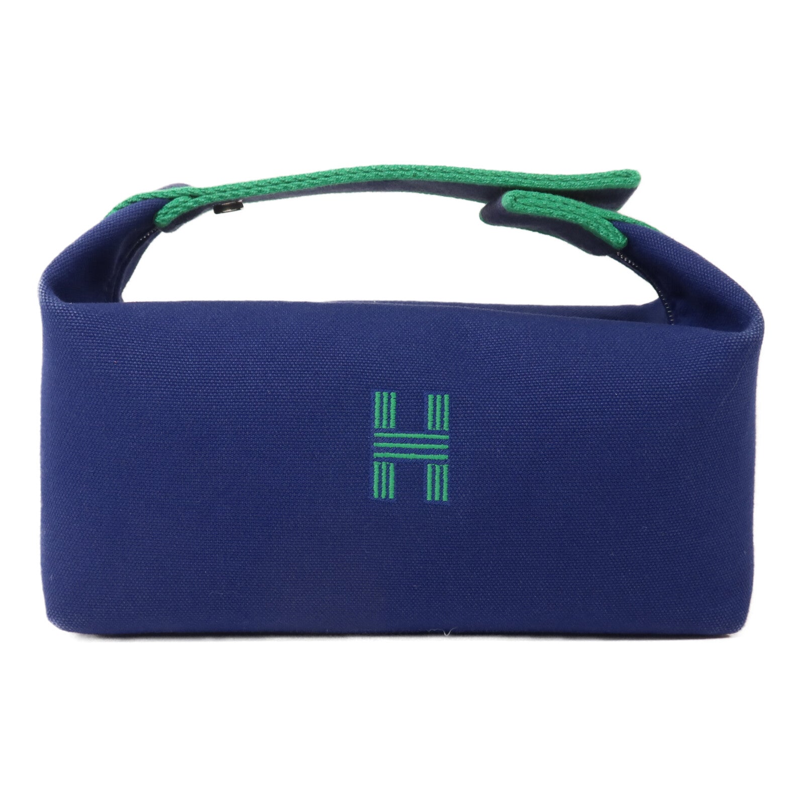 HERMES 帆布Bride A Brac PM手挽袋Bleu Marine