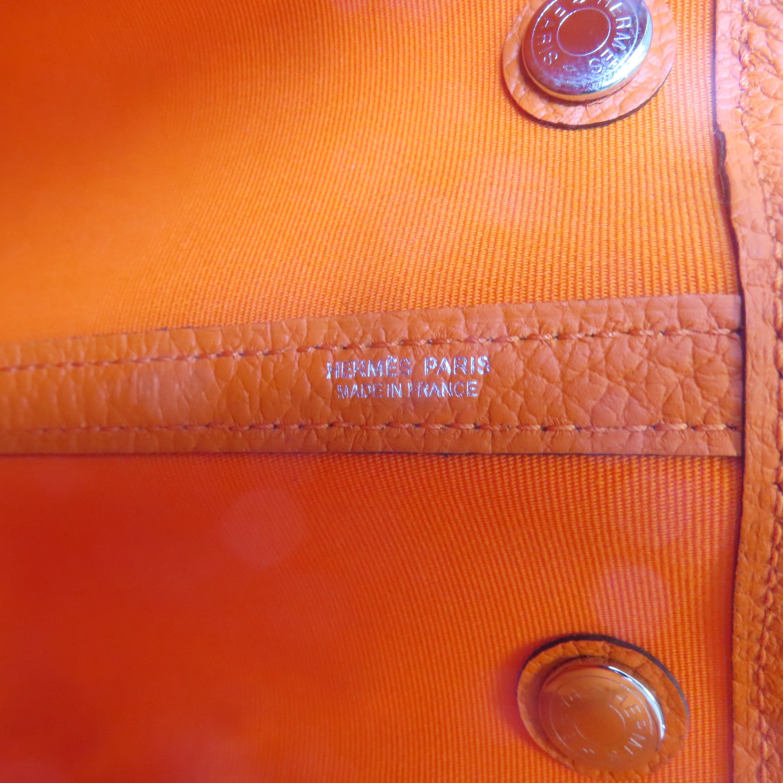 HERMES (PRICE DOWN) PHW Garden Party PM Tote Bag Handbag Negonda Leather Orange