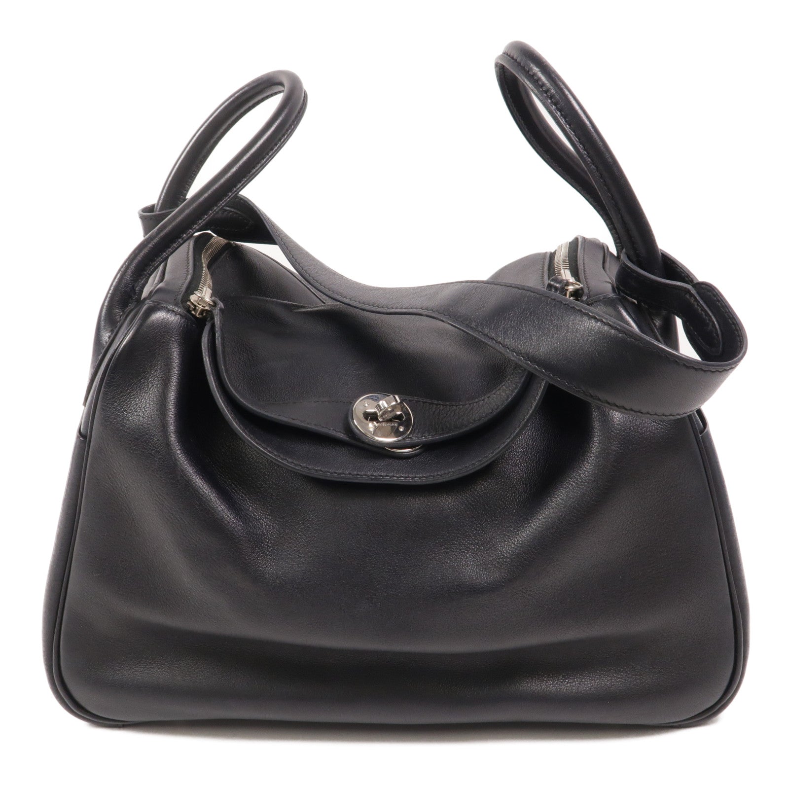 HERMES Volupto皮革Lindy 30手挽肩背兩用袋Noir