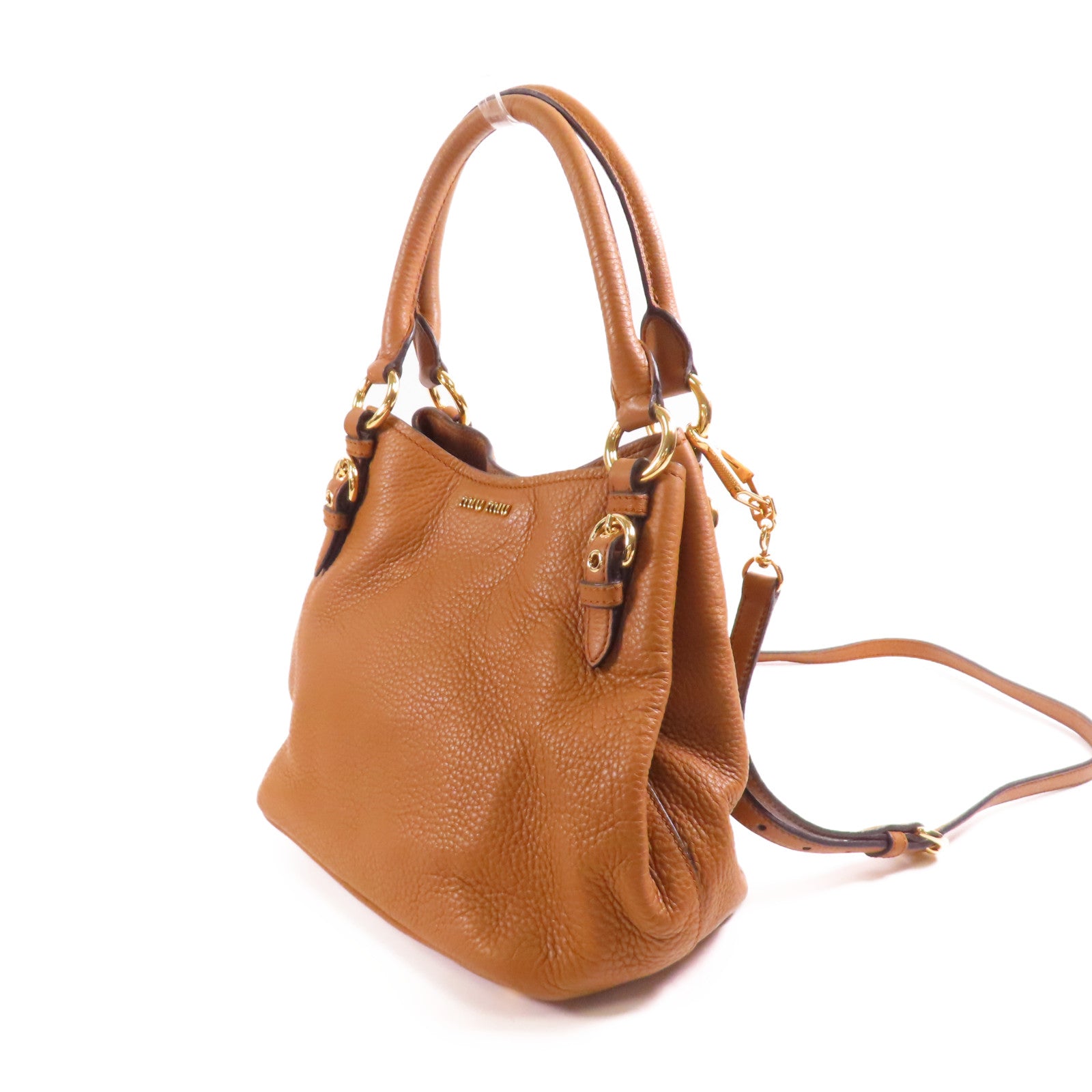Miu Miu 牛皮皮革2 Way Shoulder金扣手挽肩背兩用袋