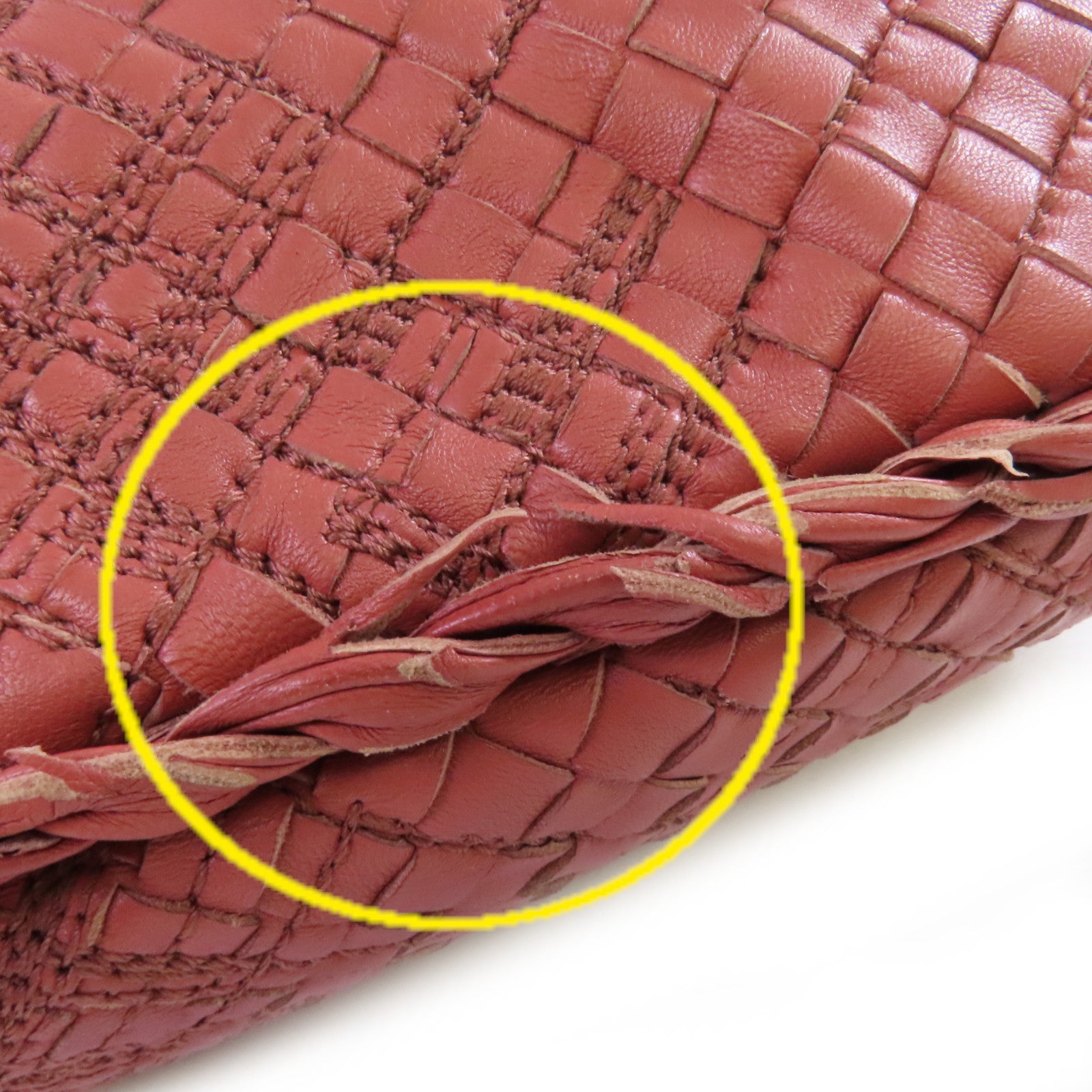 BOTTEGA VENETA 【激減優惠】織紋皮革Intrecciato Shoulder Bag肩背袋酒紅豆色