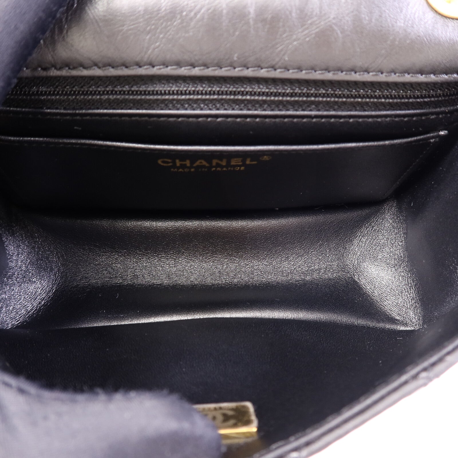 CHANEL 牛皮皮革Mini 2.55金扣鏈帶肩背袋