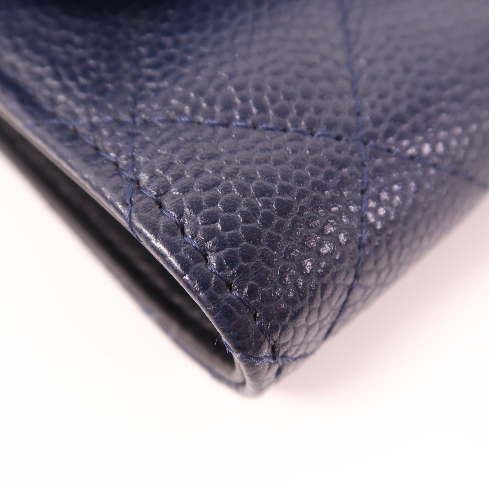 CHANEL CC GHW Wallet Calfskin Leather Navy/Black
