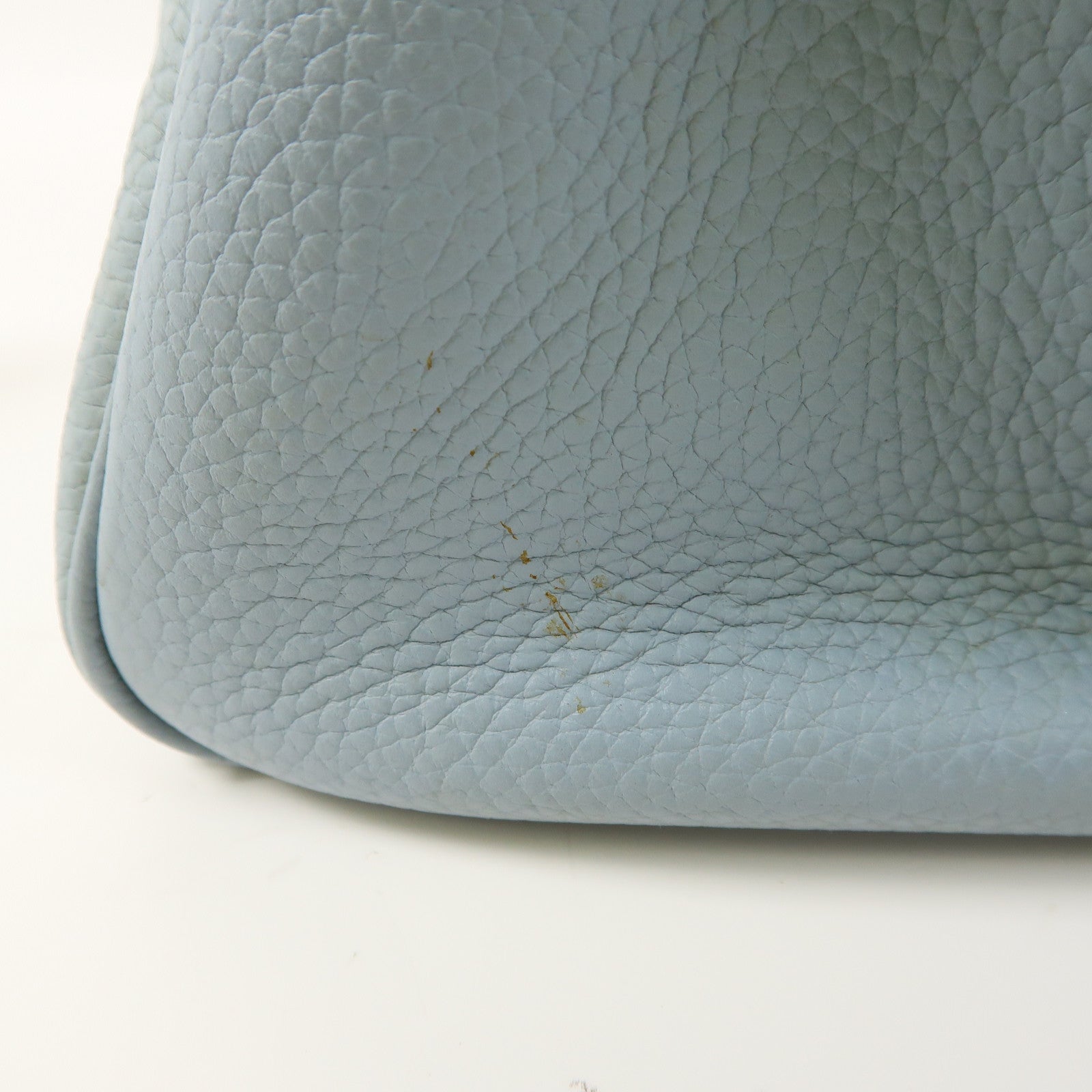 HERMES Clemence皮革Lindy 34銀扣手挽肩背兩用袋J7 Bleu Lin